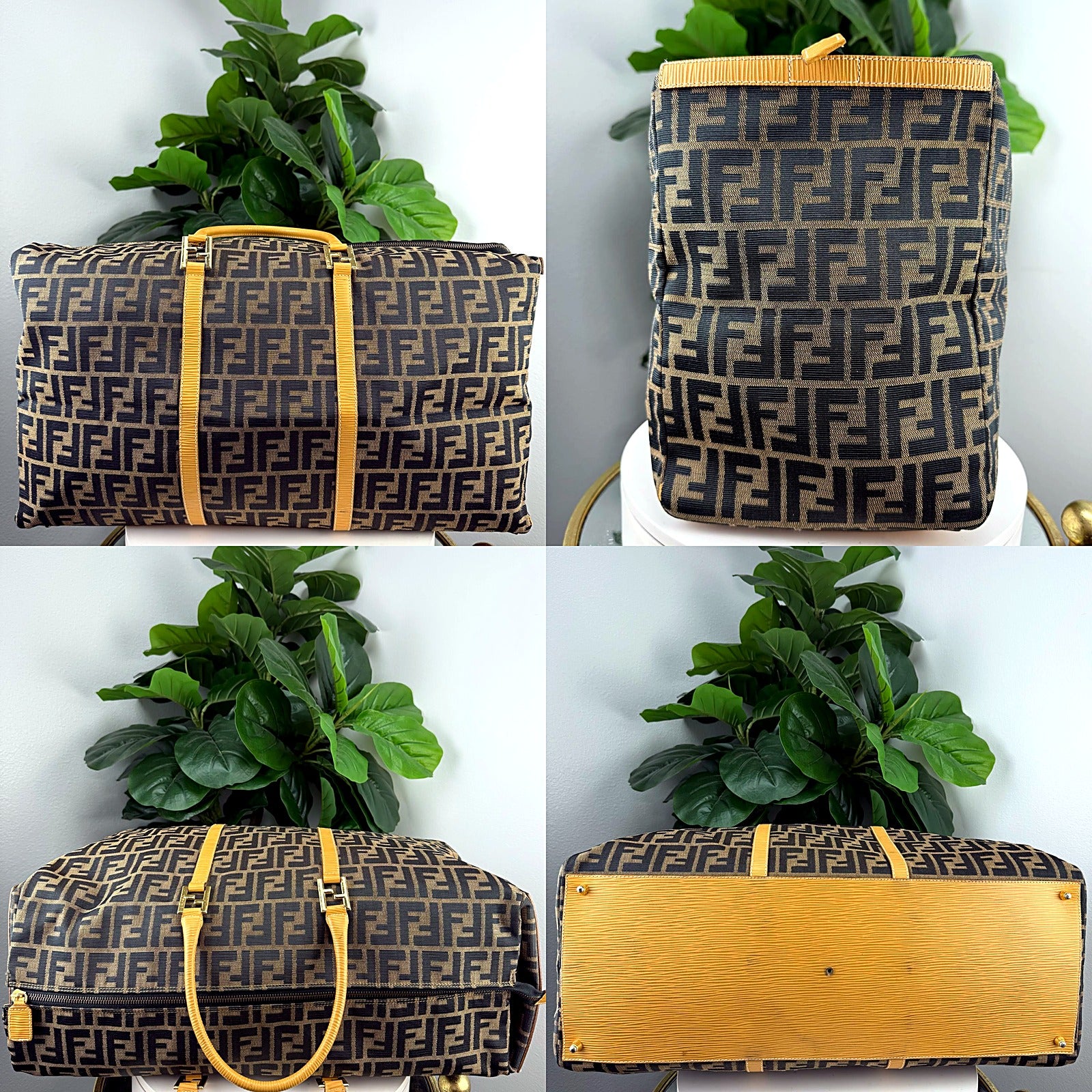 Vintage Fendi Zucca Monogram Canvas Duffel Bag