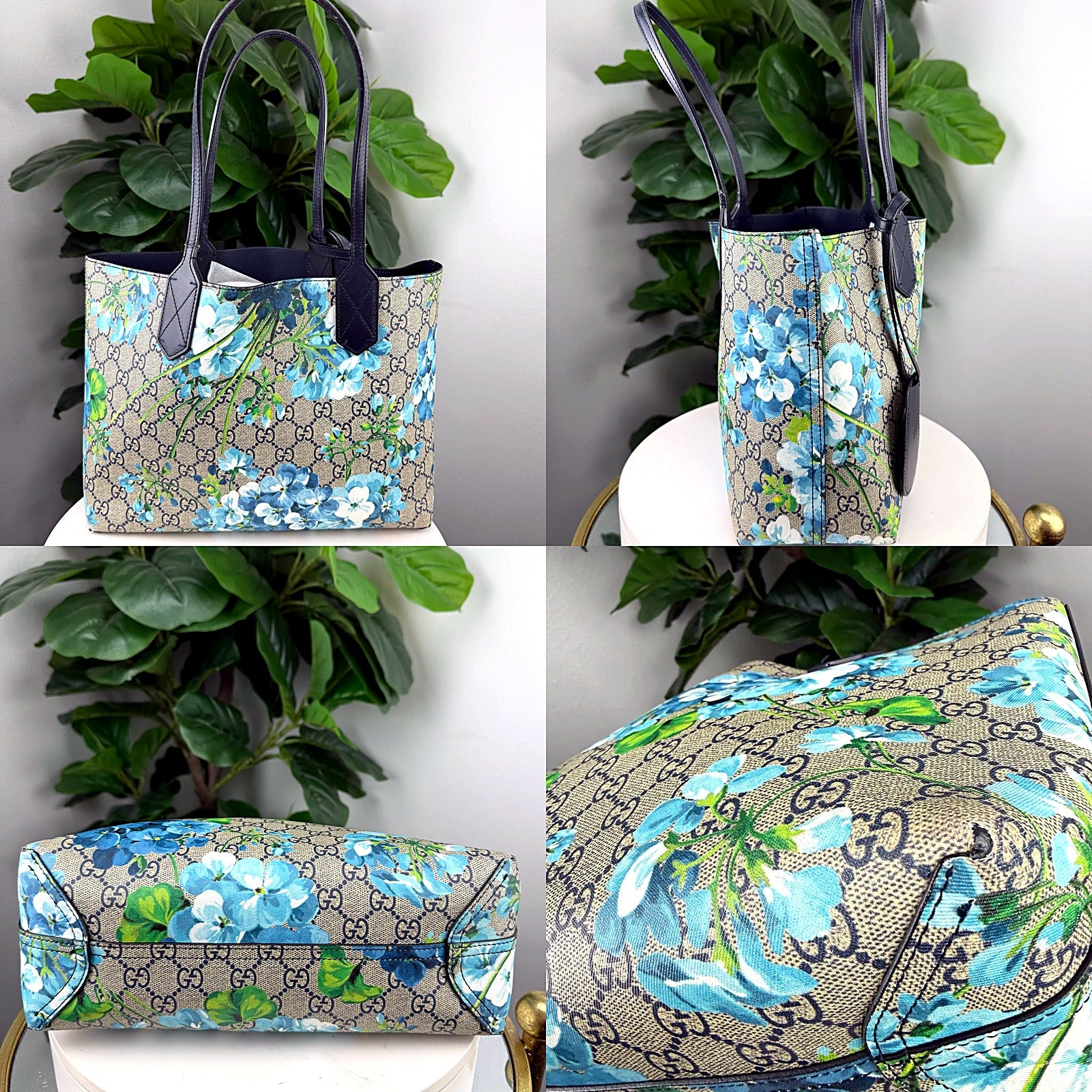 Authentic Gucci GG Blooms Canvas Tote Bag