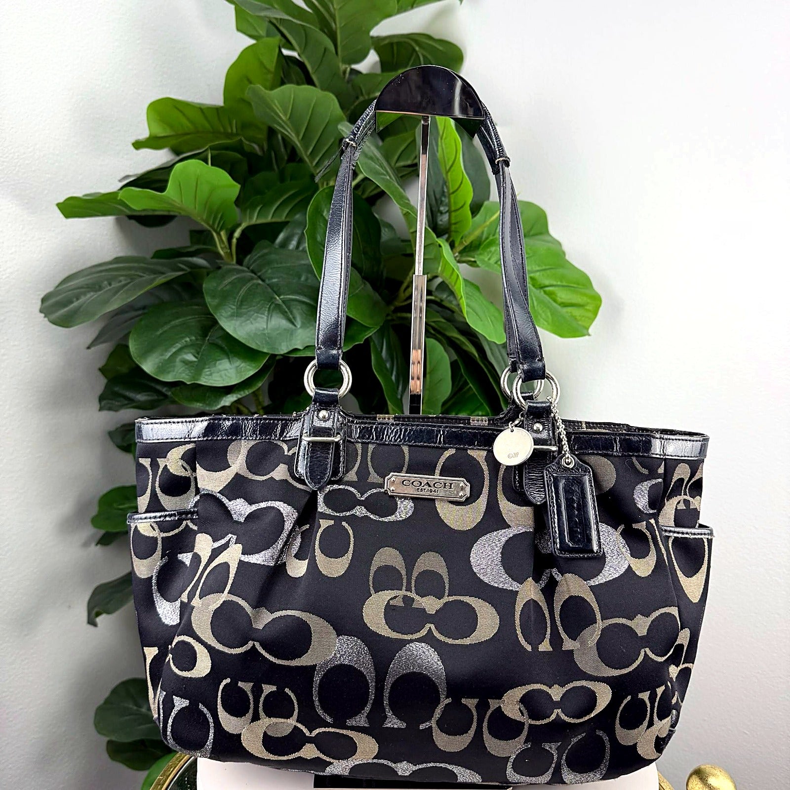 Authentic Coach Signature Jacquard Tote Bag