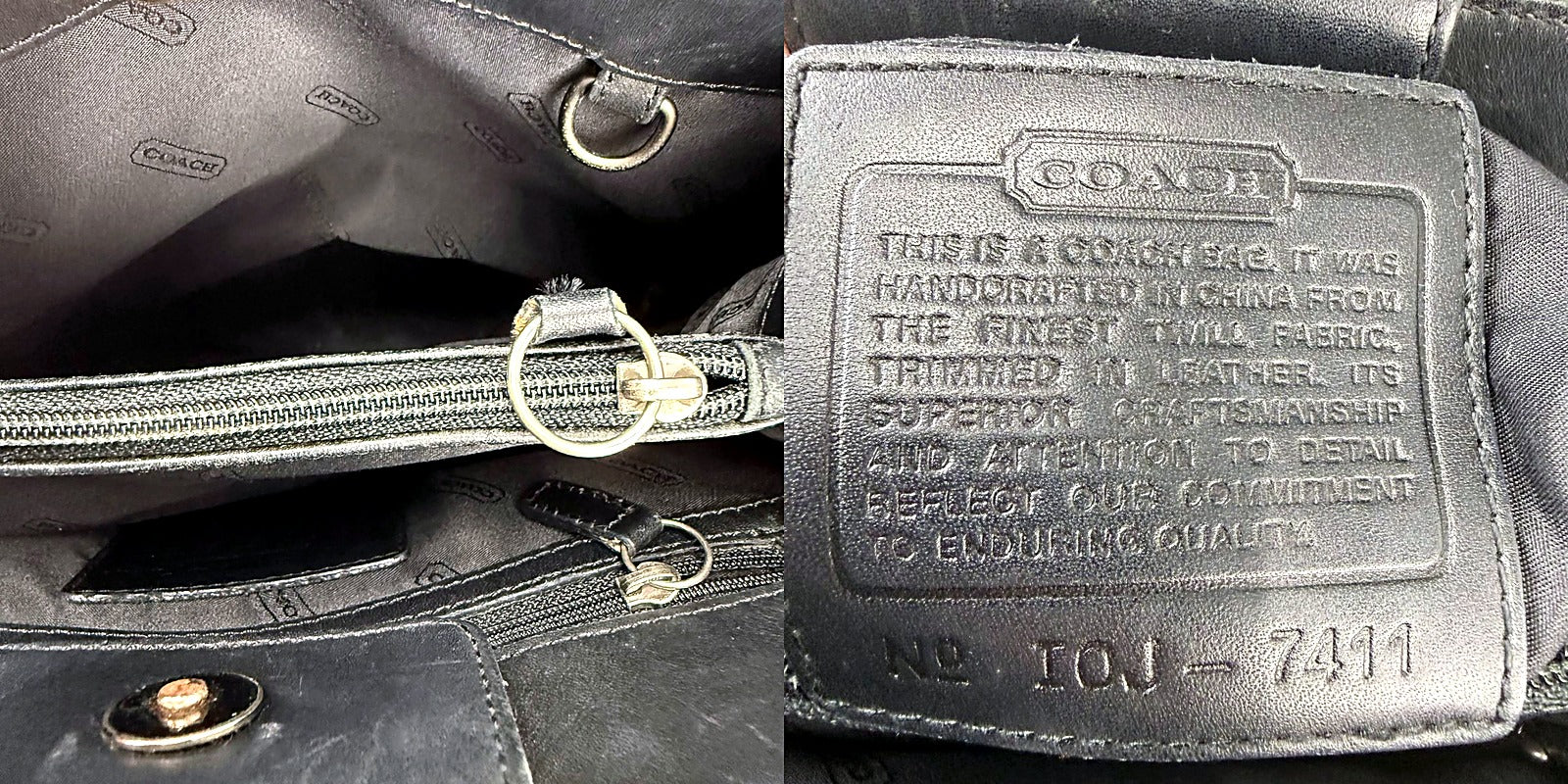 Coach khaki nylon twill tote pair view