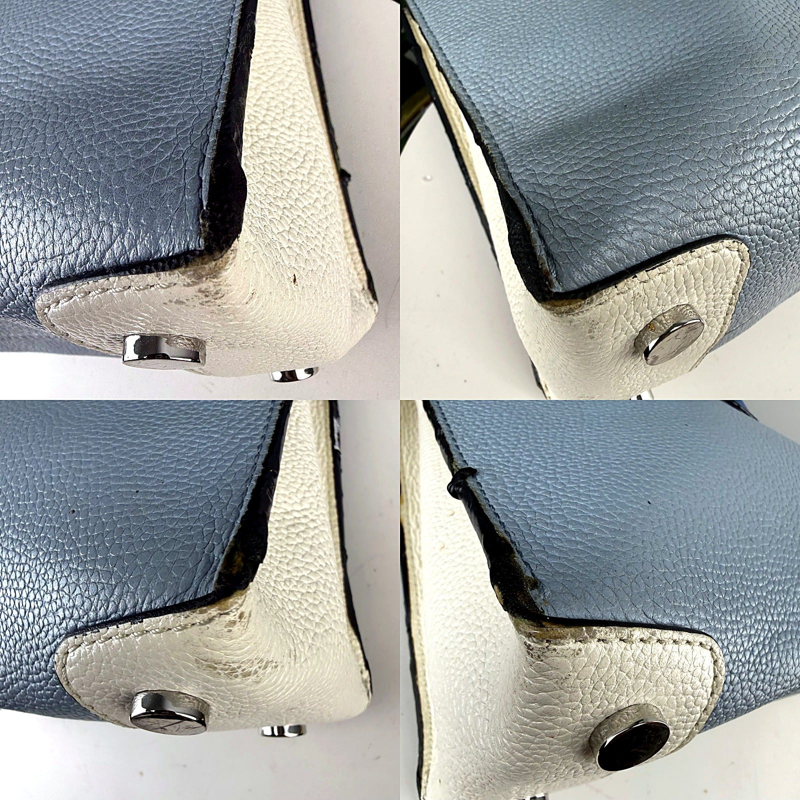 Michael Kors Mercer light blue tote detail grid 2