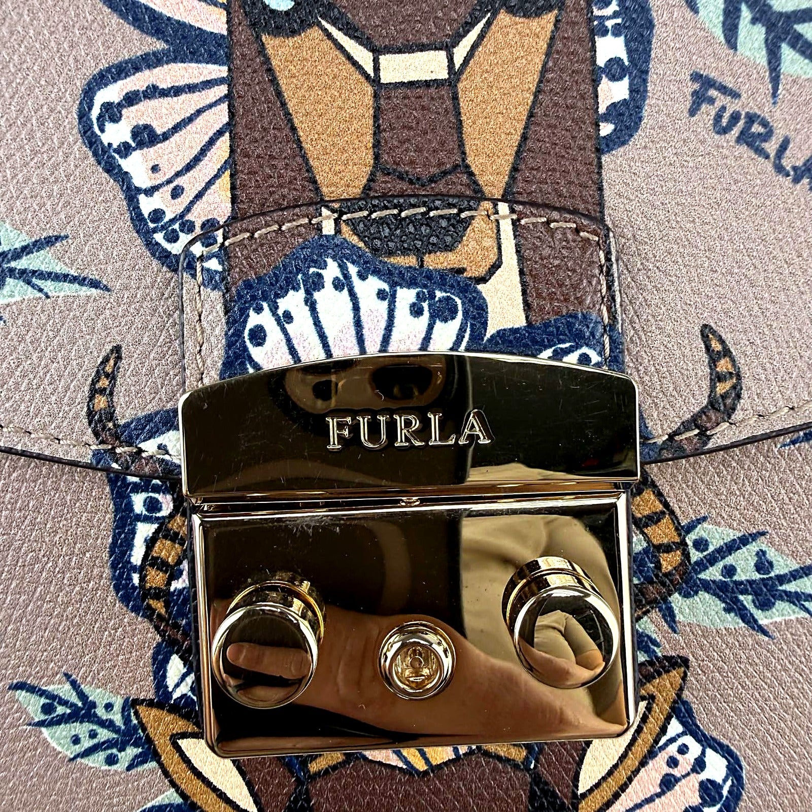 Furla Metropolis antelope butterfly print crossbody single view
