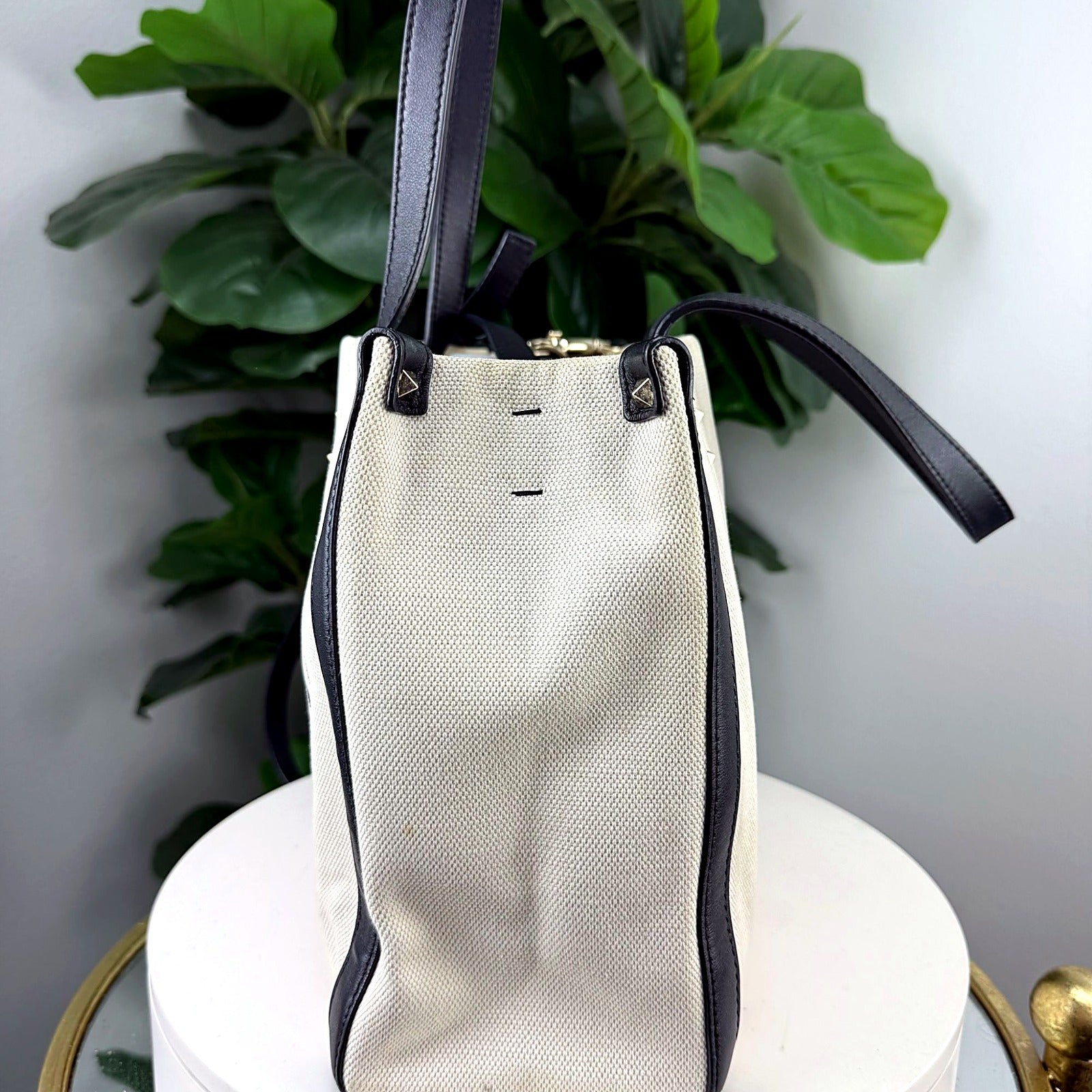 Valentino Garavani VLTN logo canvas tote back