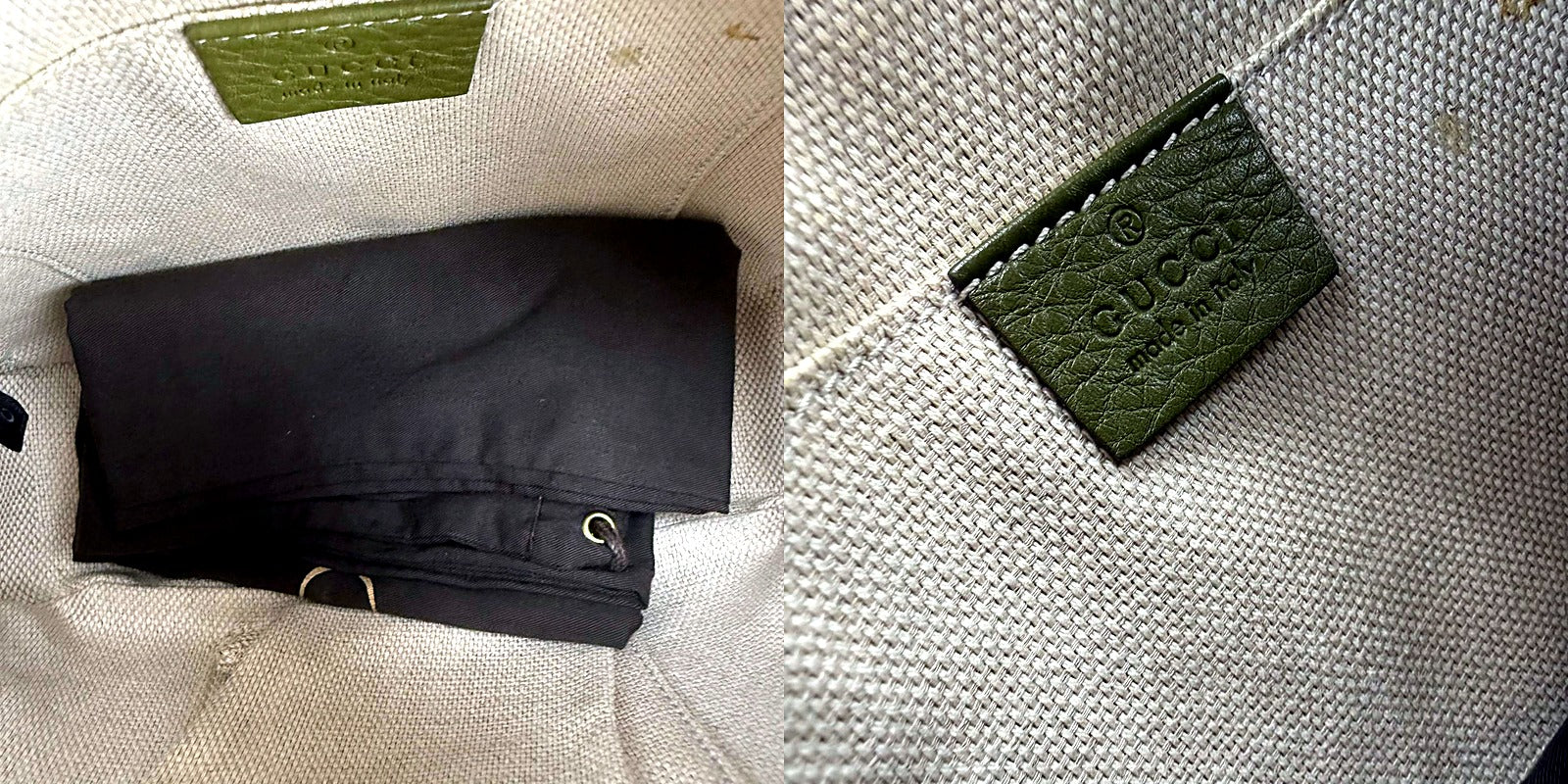 Gucci Soho disco crossbody olive green pair view