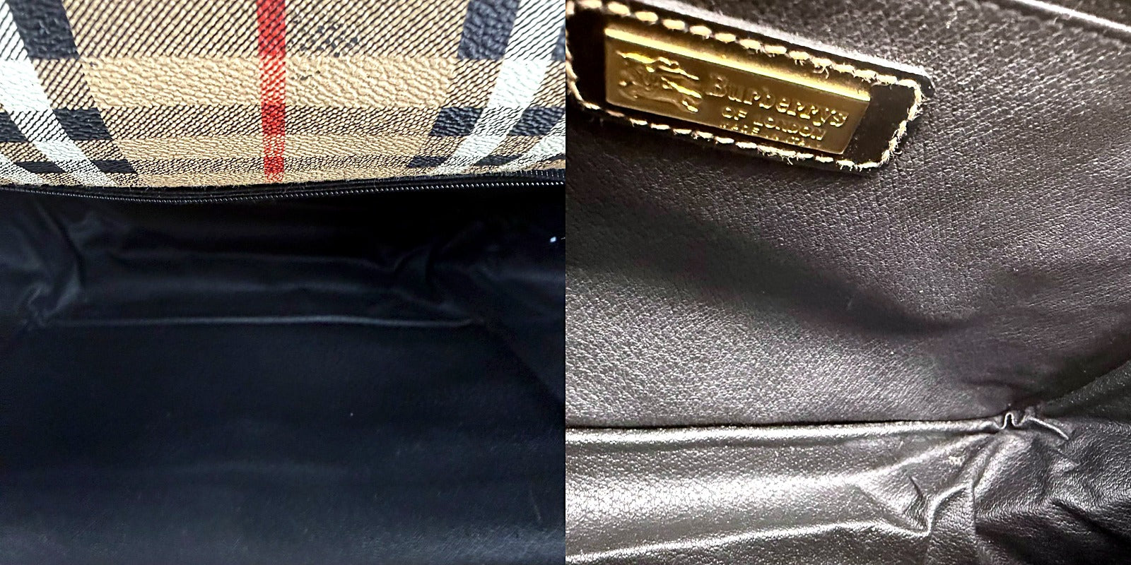 Vintage Burberrys of London Haymarket check crossbody pair view