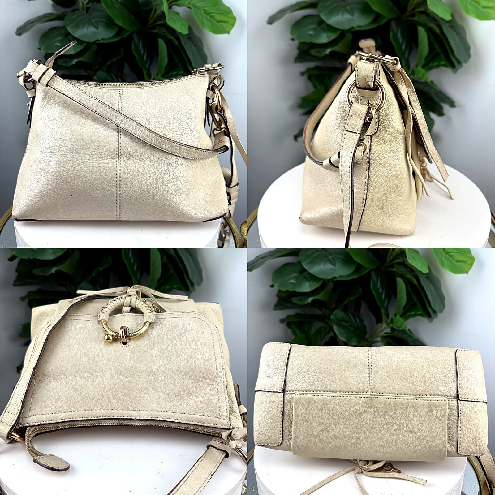 See By Chloe cream leather crossbody detail grid 1