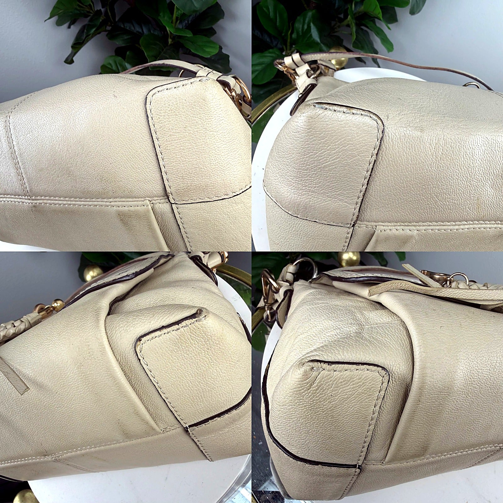 See By Chloe cream leather crossbody detail grid 2