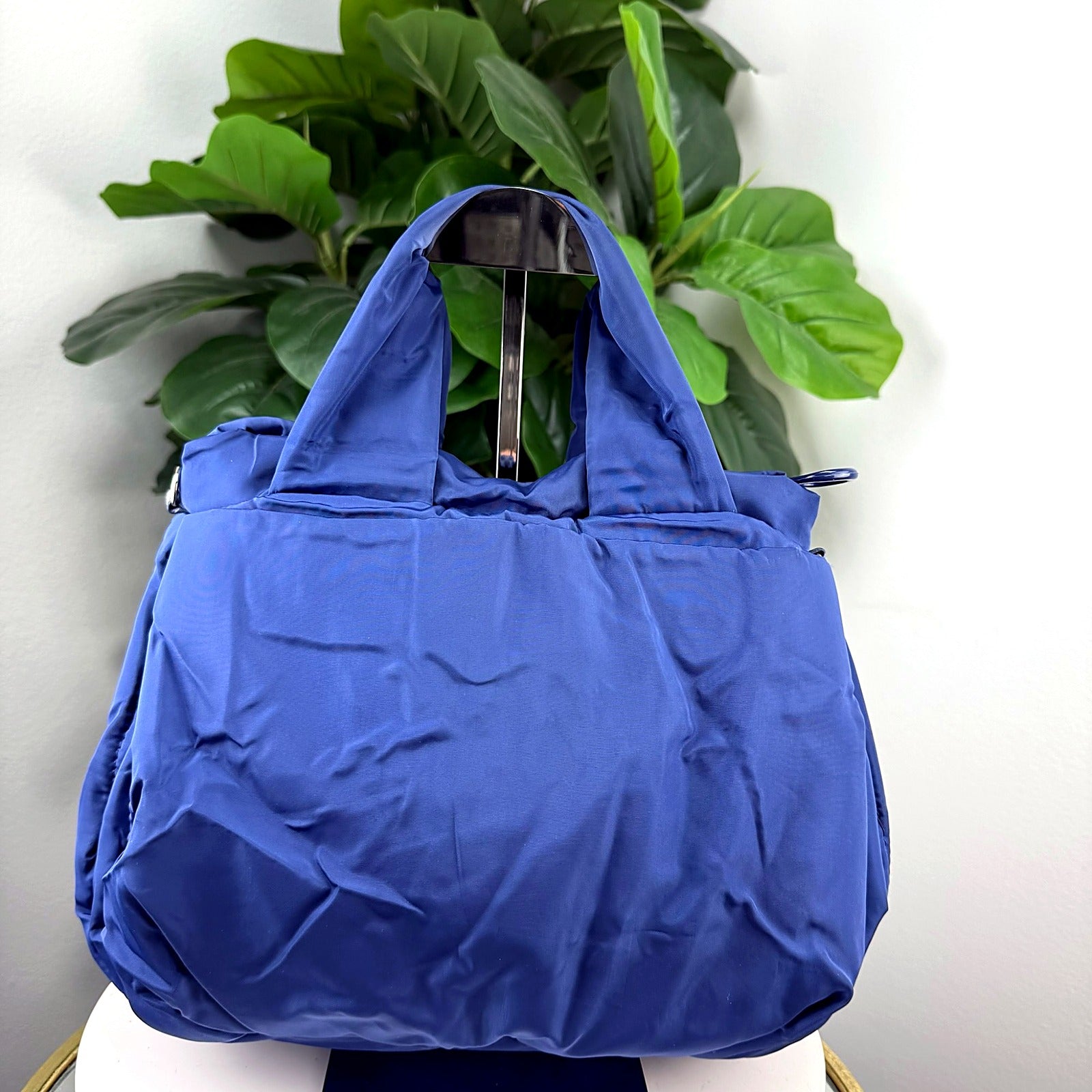 Authentic See By Chloé Royal Blue Quilted Nylon Duffel Bag