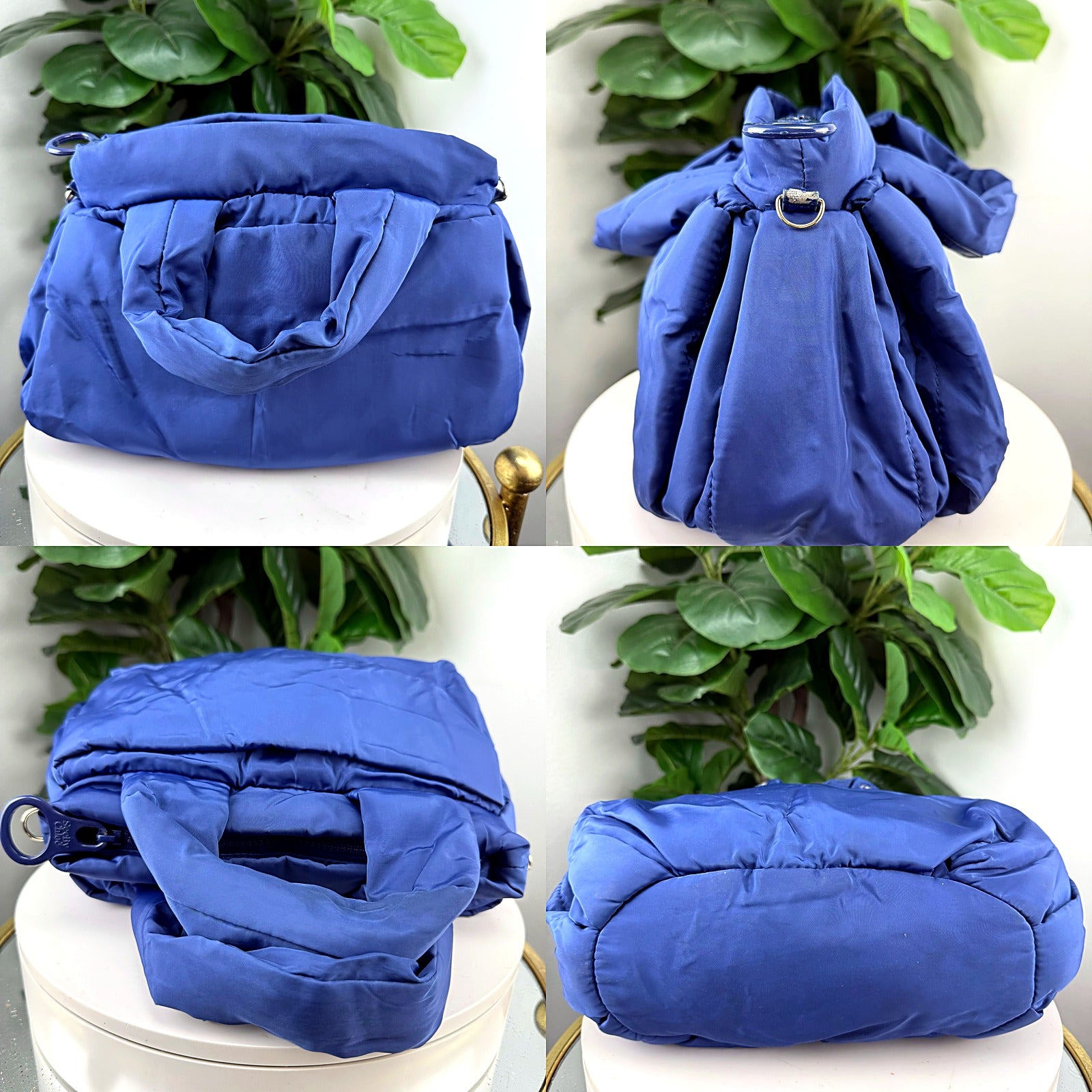 Authentic See By Chloé Royal Blue Quilted Nylon Duffel Bag