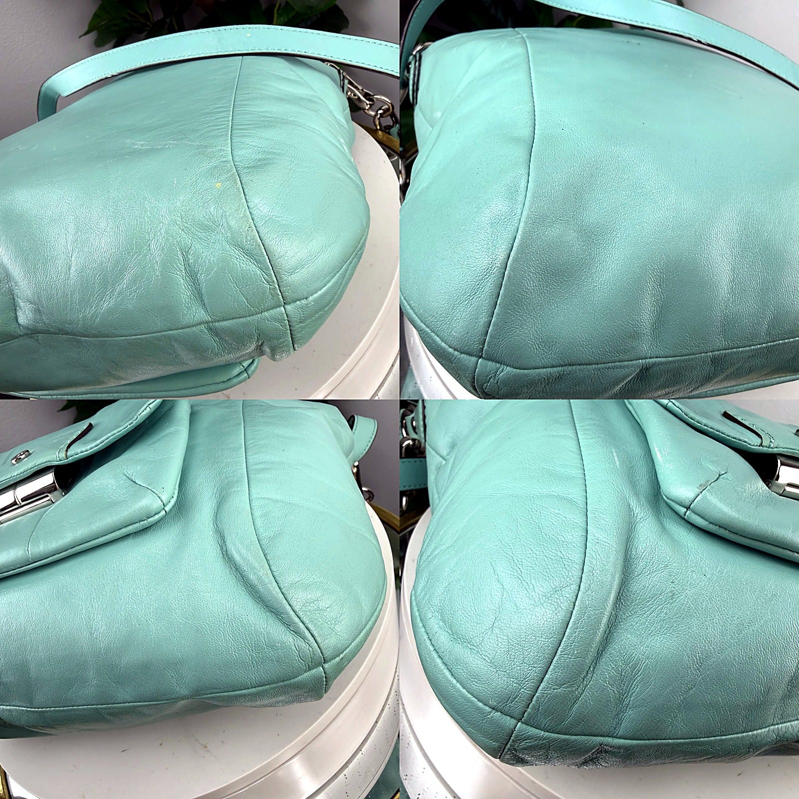 Authentic Coach Mint Green Leather Hobo Bag - A1062-14786