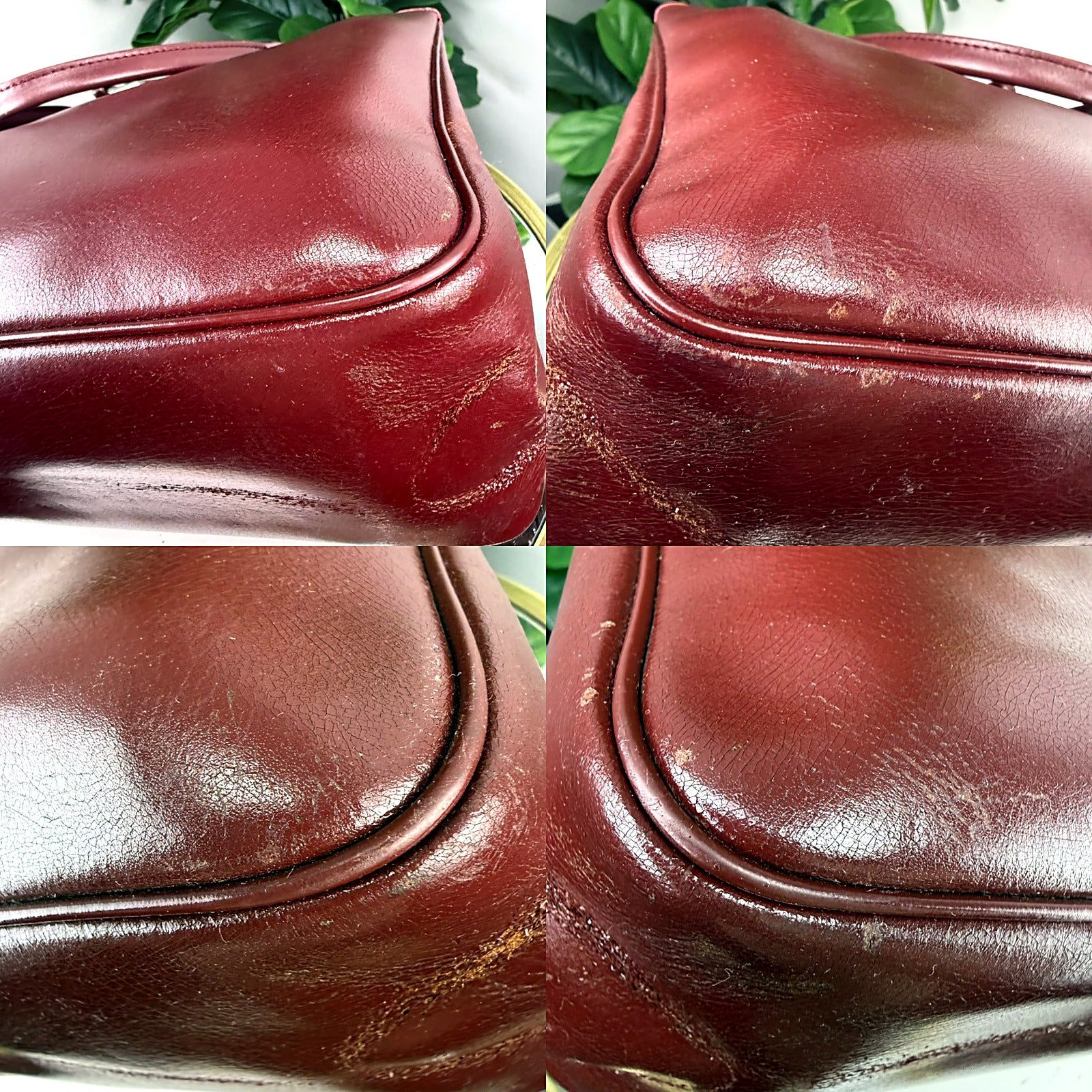 Authentic Longchamp Burgundy Leather Roseau Tote Bag - detail 2