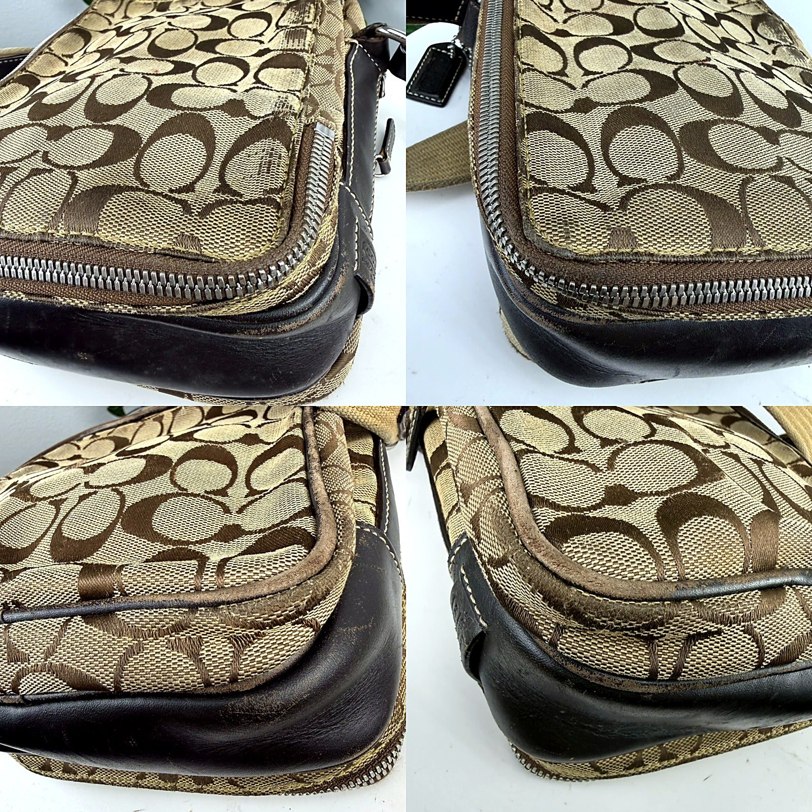 Authentic Coach Signature Jacquard Crossbody Bag with Matching Coin Pouch - detail grid 2