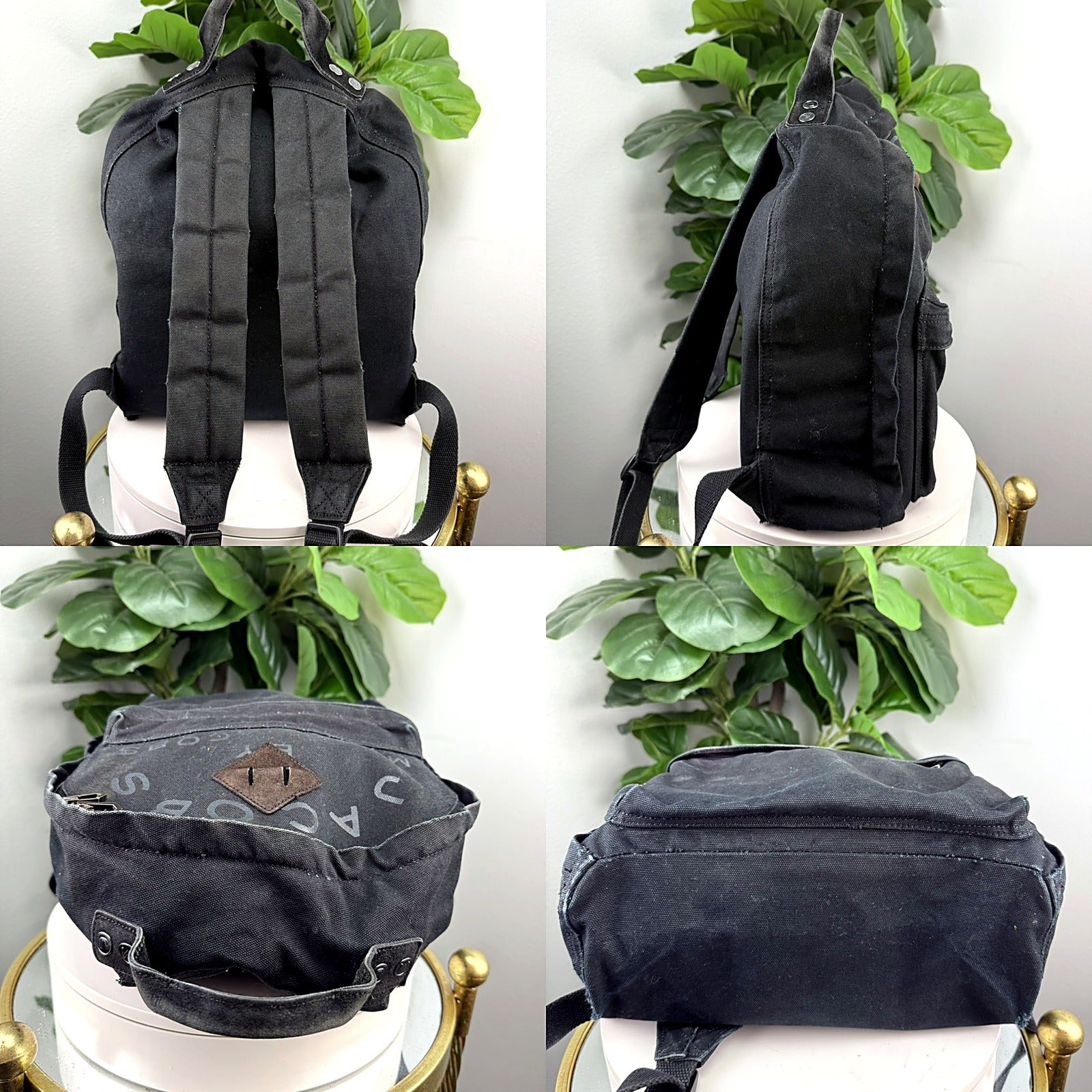 Authentic Marc Jacobs Black Canvas Backpack - detail grid 1