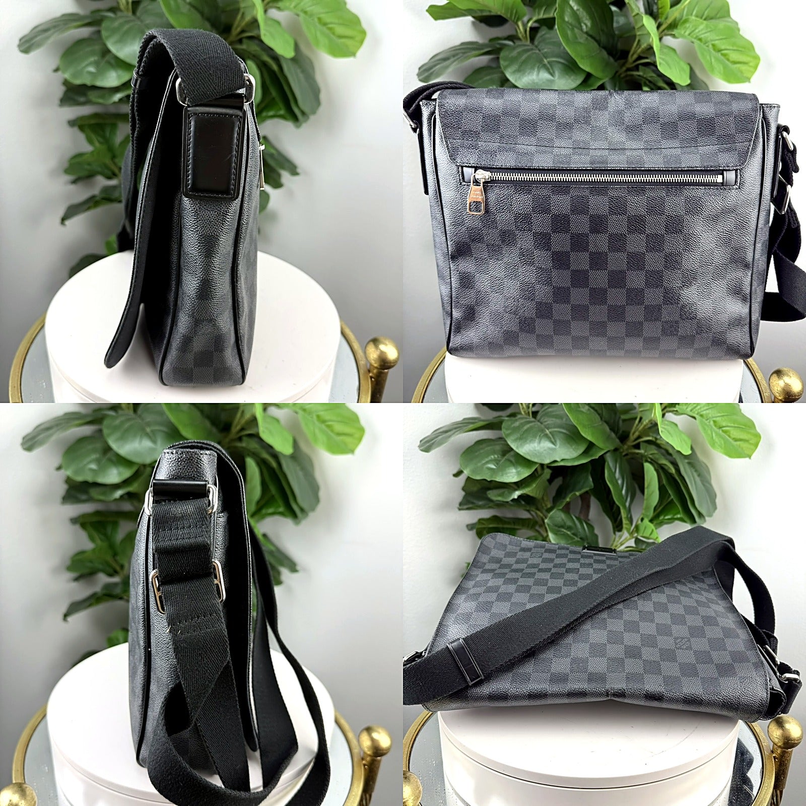 Authentic Louis Vuitton Damier Graphite District Messenger Bag - detail grid 1