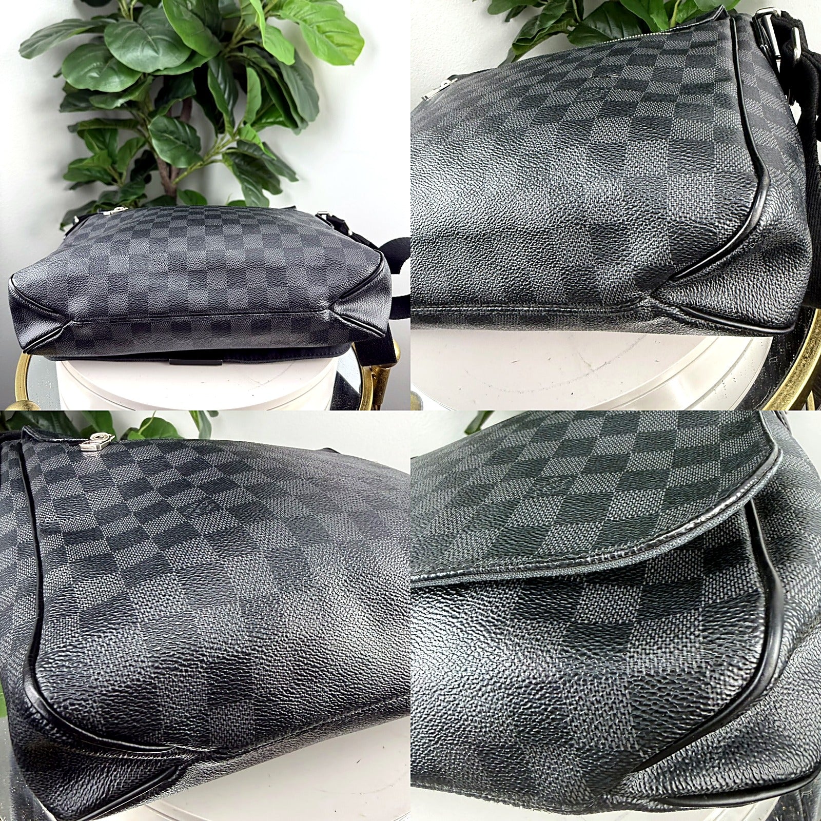 Authentic Louis Vuitton Damier Graphite District Messenger Bag - detail grid 2