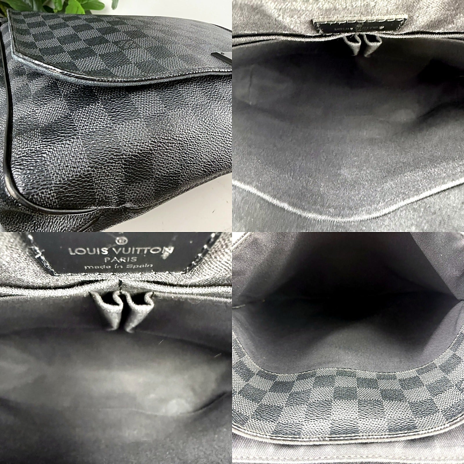 Authentic Louis Vuitton Damier Graphite District Messenger Bag - detail grid 3