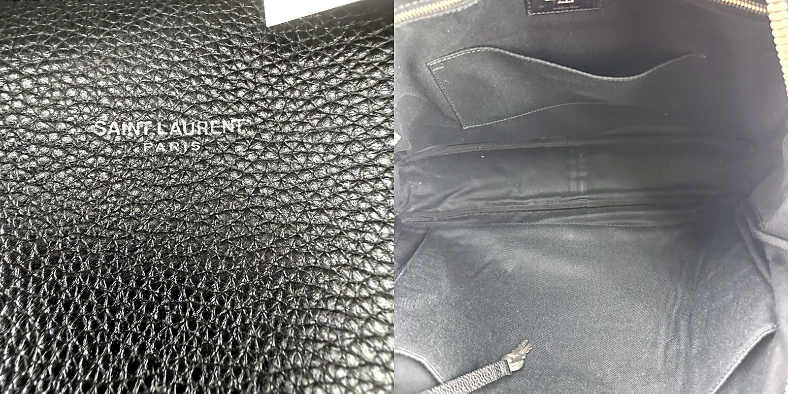 Authentic Saint Laurent Black Pebbled Leather Duffle 6 Briefcase/Weekender Bag