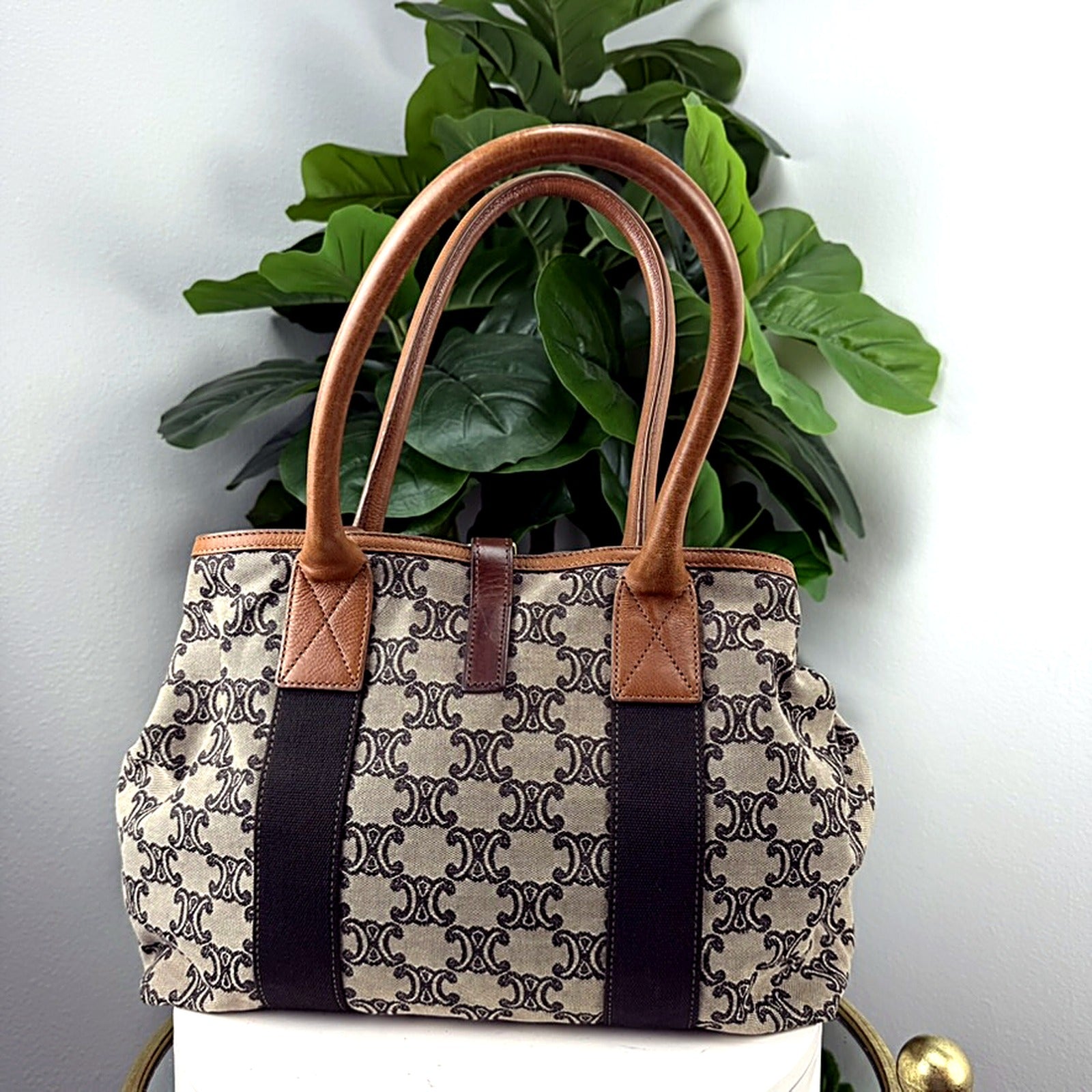 Celine Macadam monogram canvas duffel tote - back