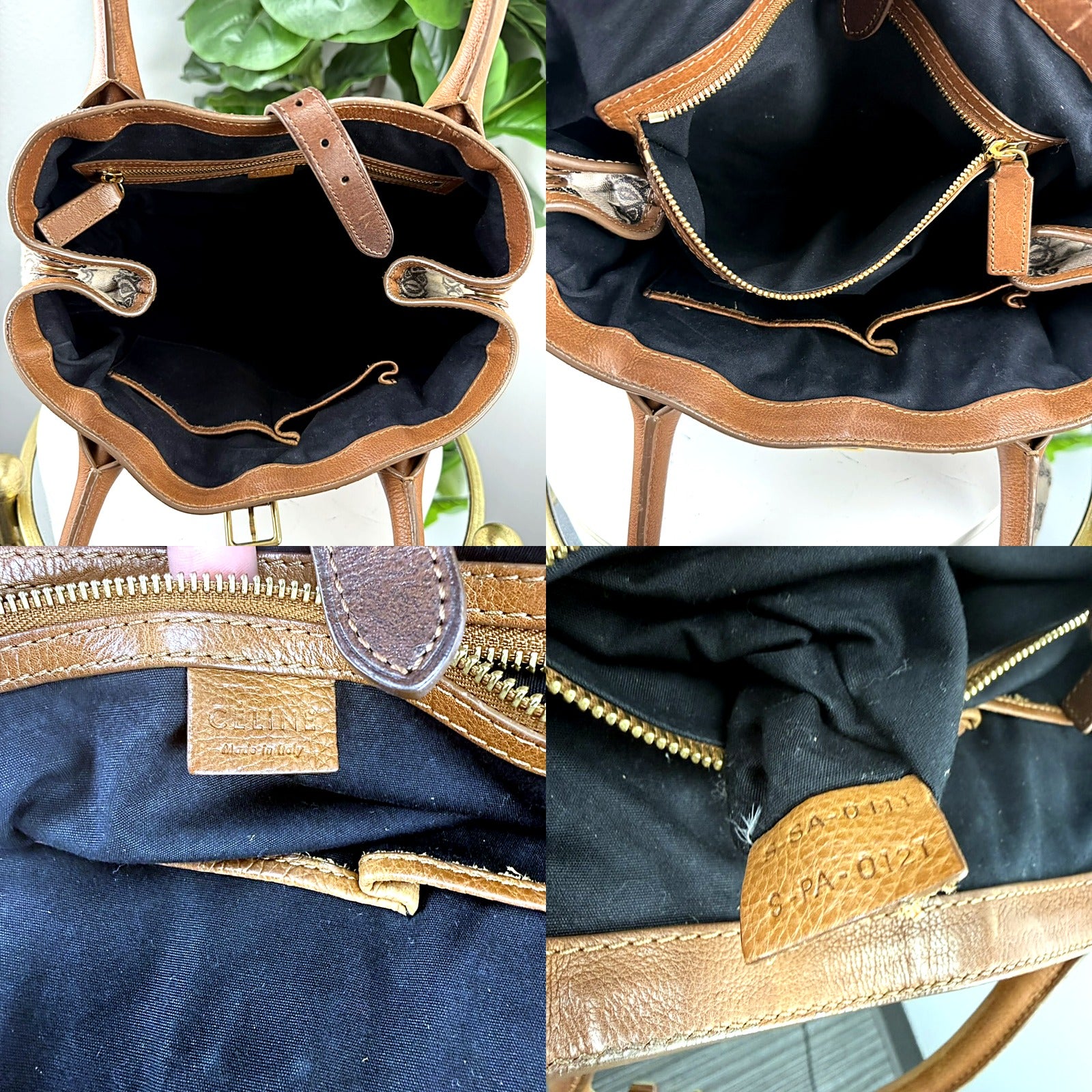 Celine Macadam monogram canvas duffel tote - interior and authenticity details