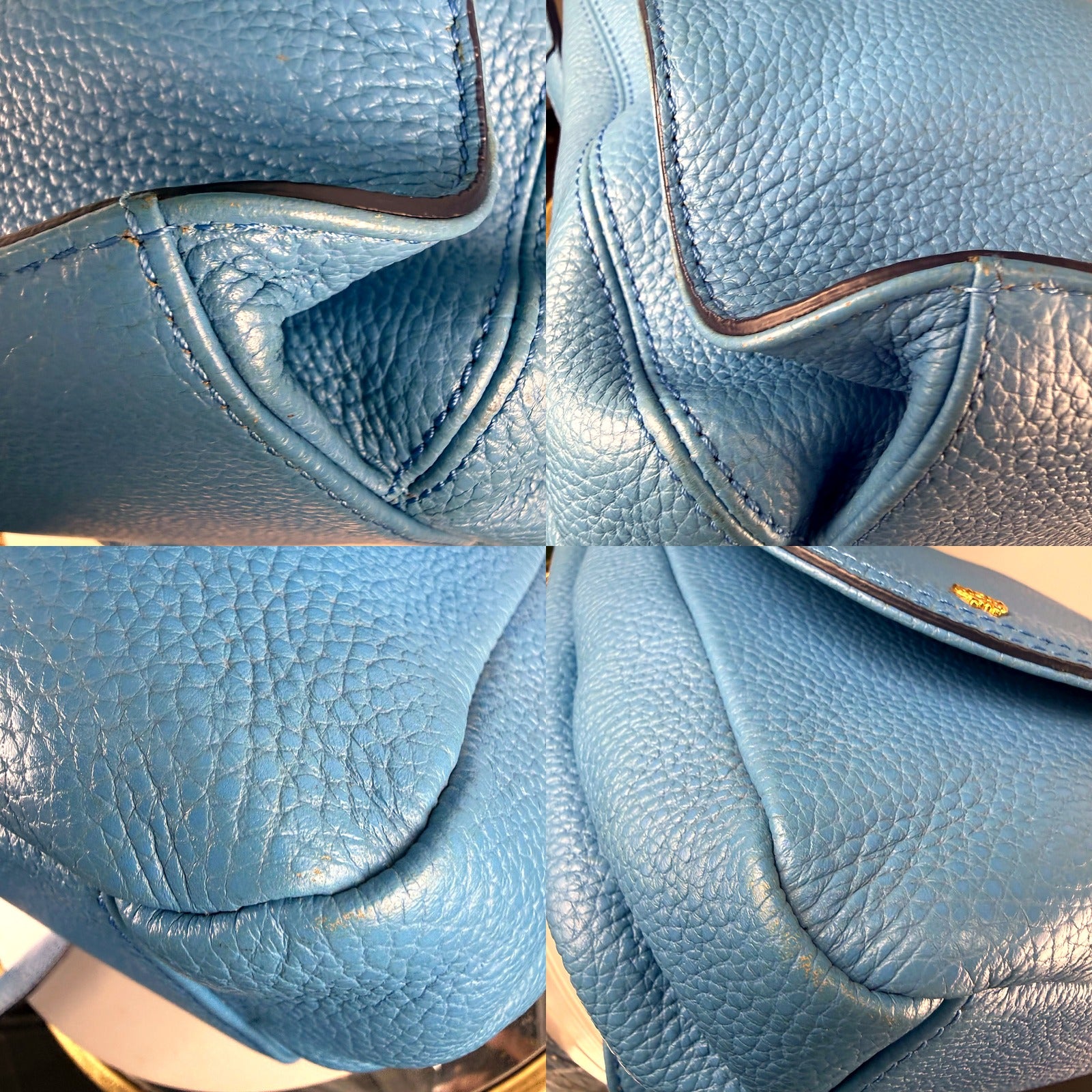 MCM crossbody leather texture detail