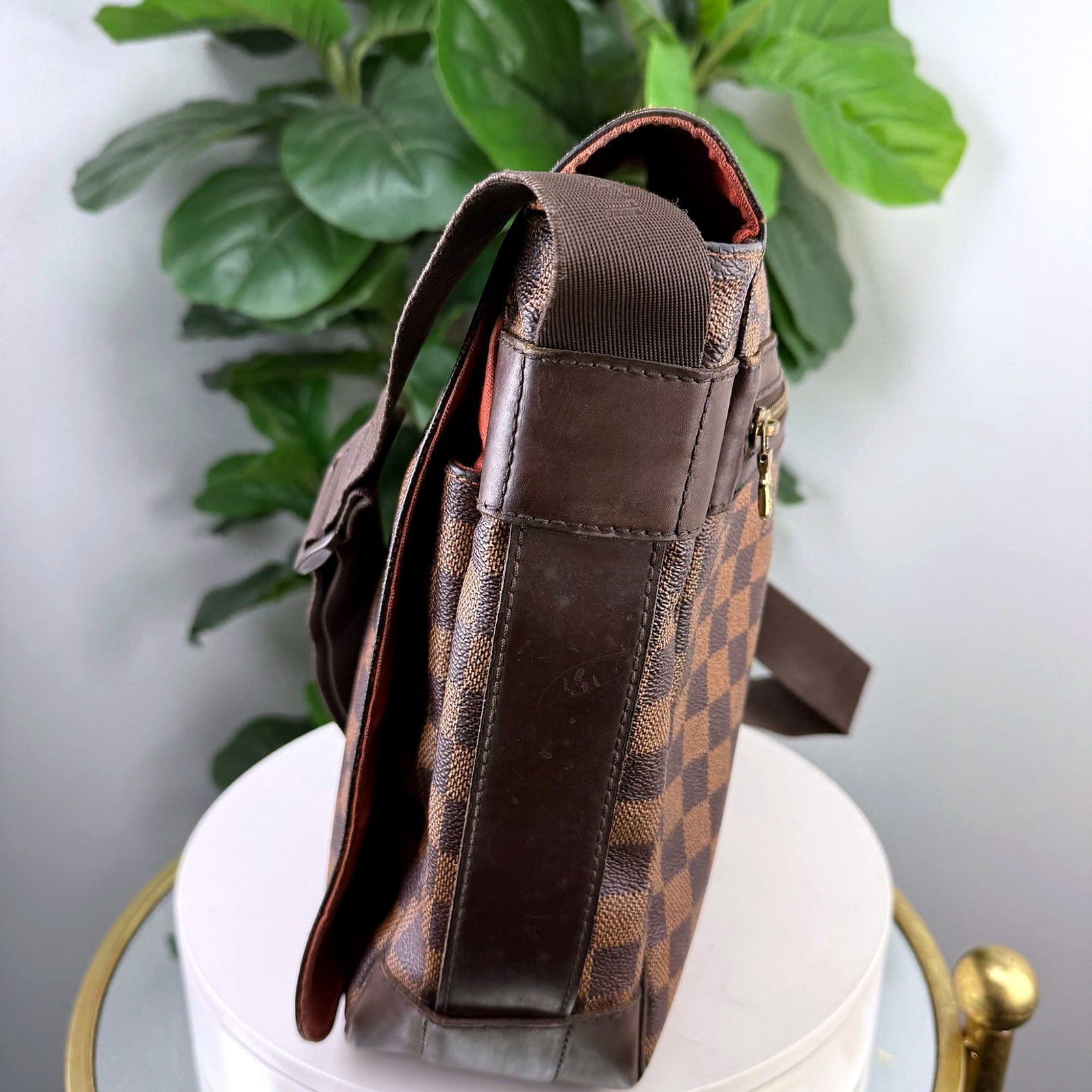 Authentic Louis Vuitton Damier Ebene Flap Messenger - back