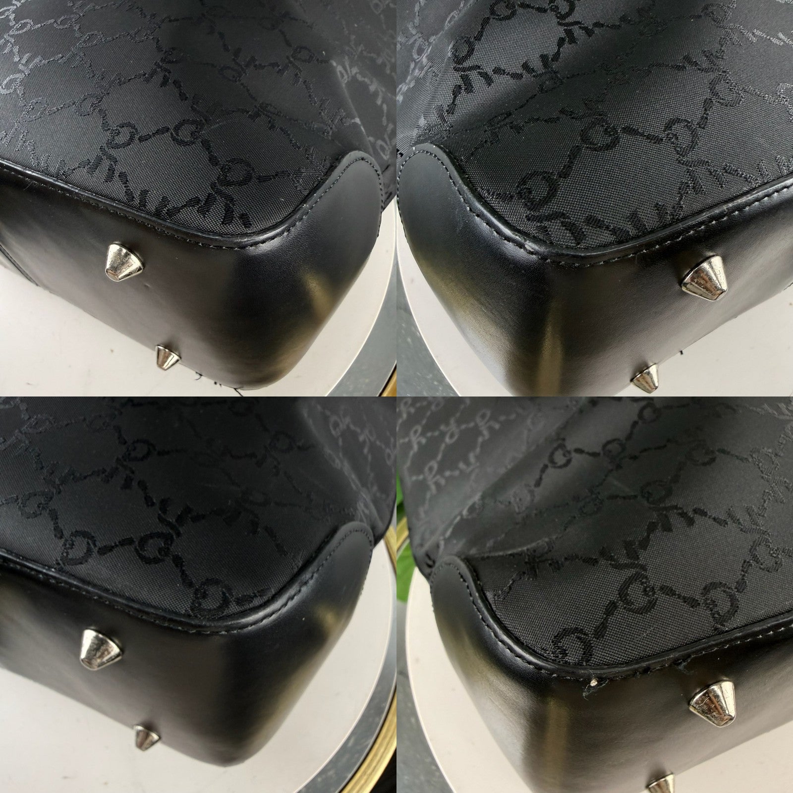 Roberta di Camerino grommet tote - corner and base condition detail
