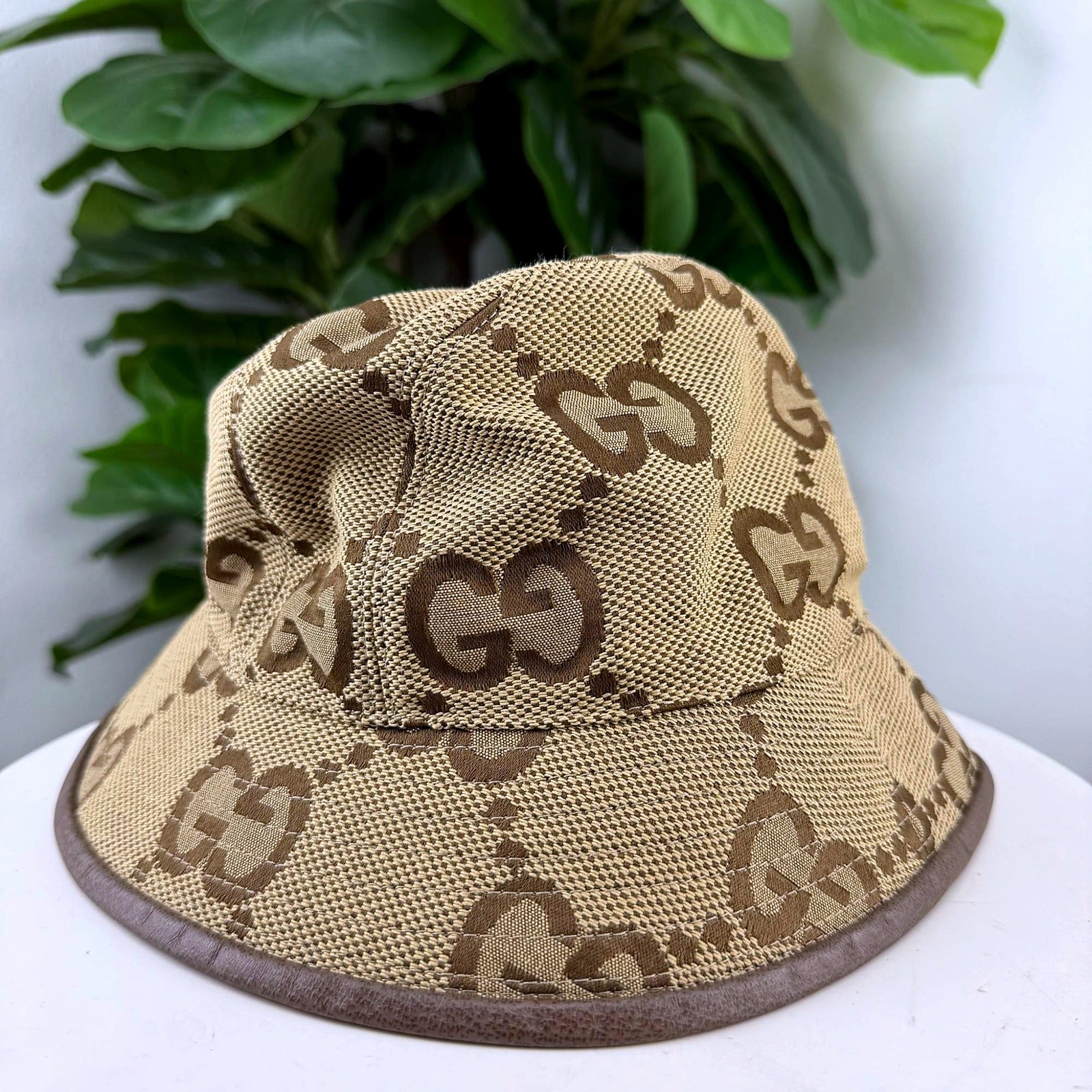Authentic Gucci GG Monogram Canvas Bucket Hat - front view