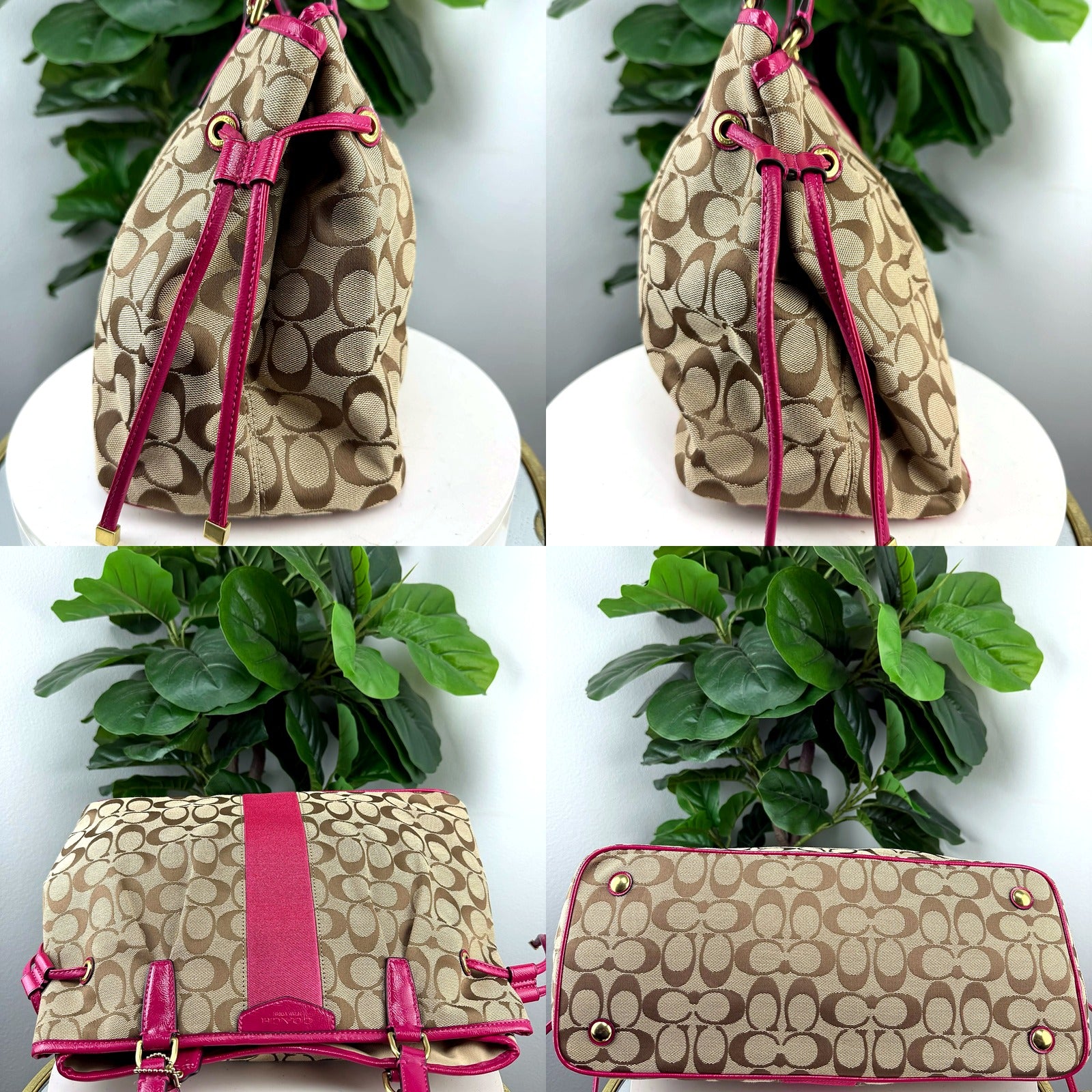 Drawstring, front stripe, and base detail grid