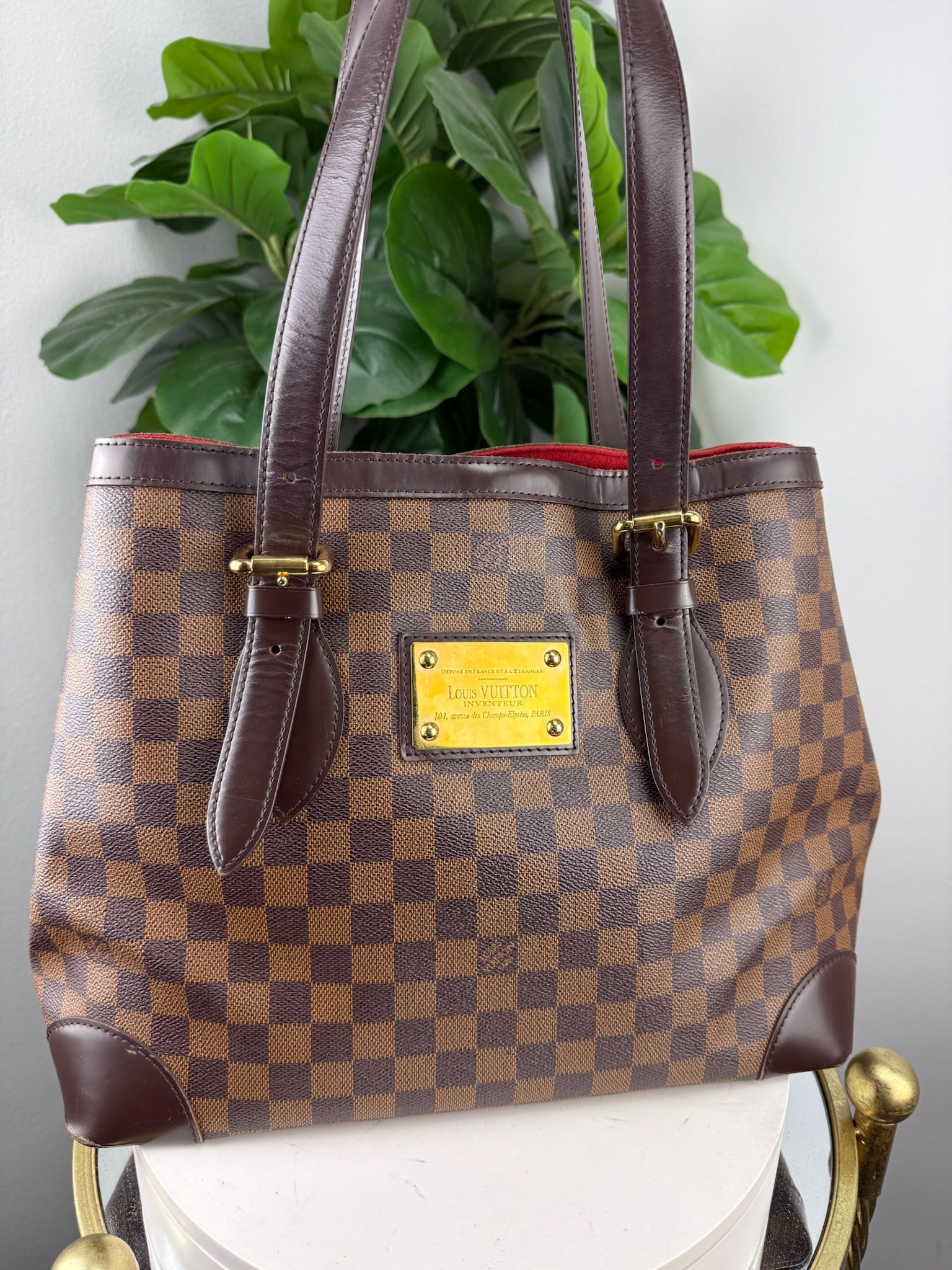 Authentic Louis Vuitton Hempstead MM Damier Ebene Shoulder Bag - Certificate of Authenticity included