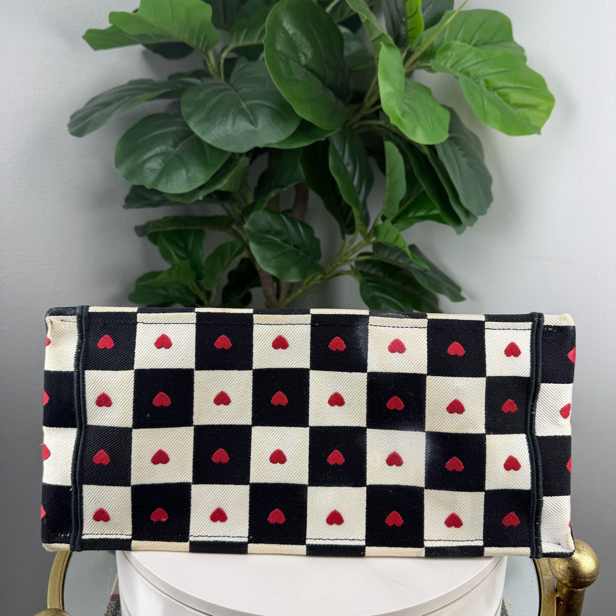 Christian Dior Book Tote Heart Print Canvas Bag