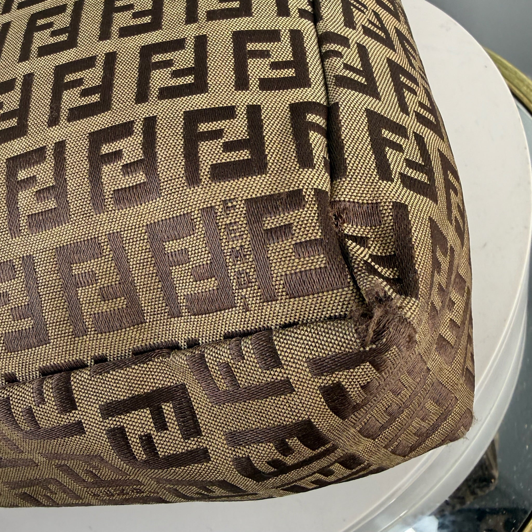 Authentic Fendi Zucchino Canvas Tall Tote Bag