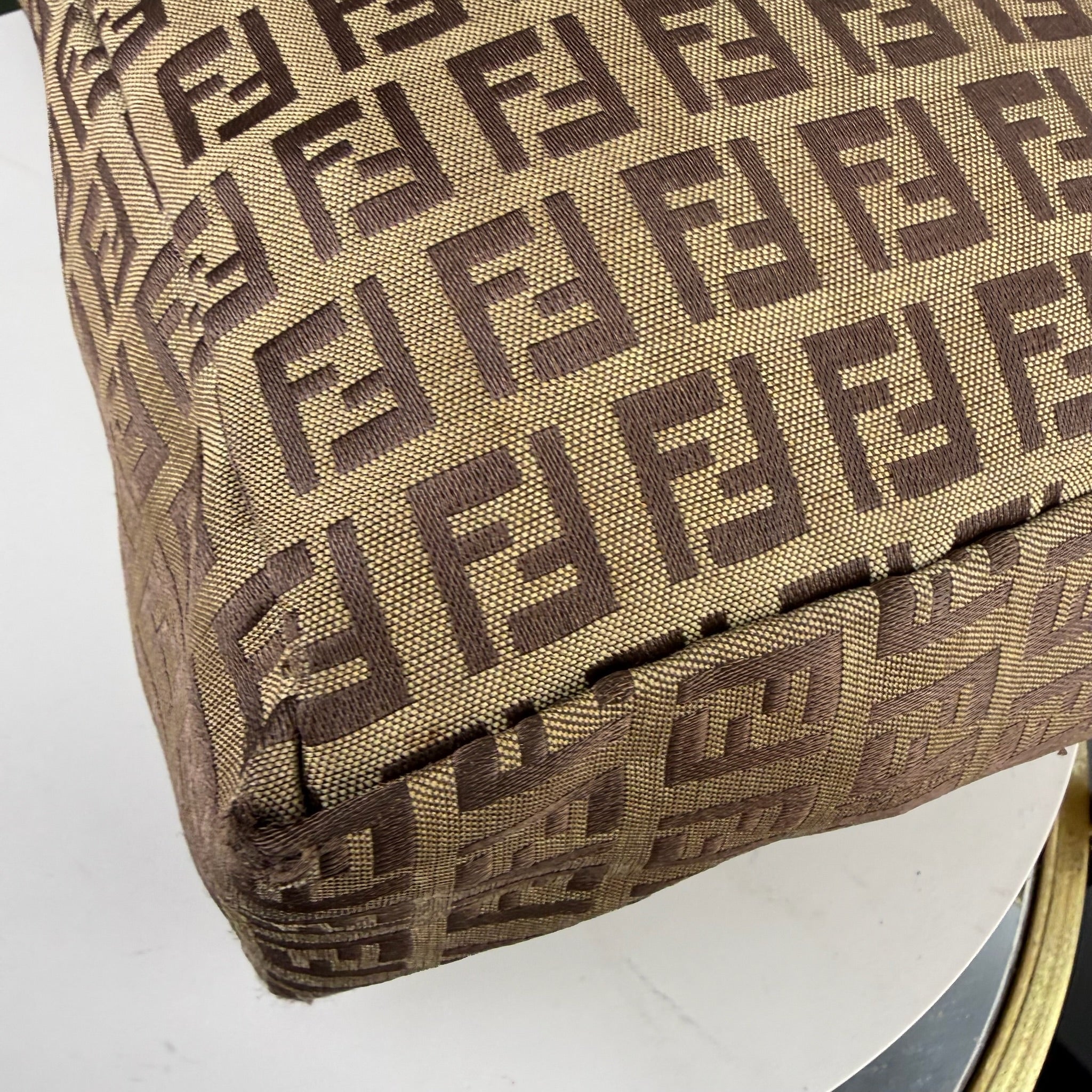 Authentic Fendi Zucchino Canvas Tall Tote Bag