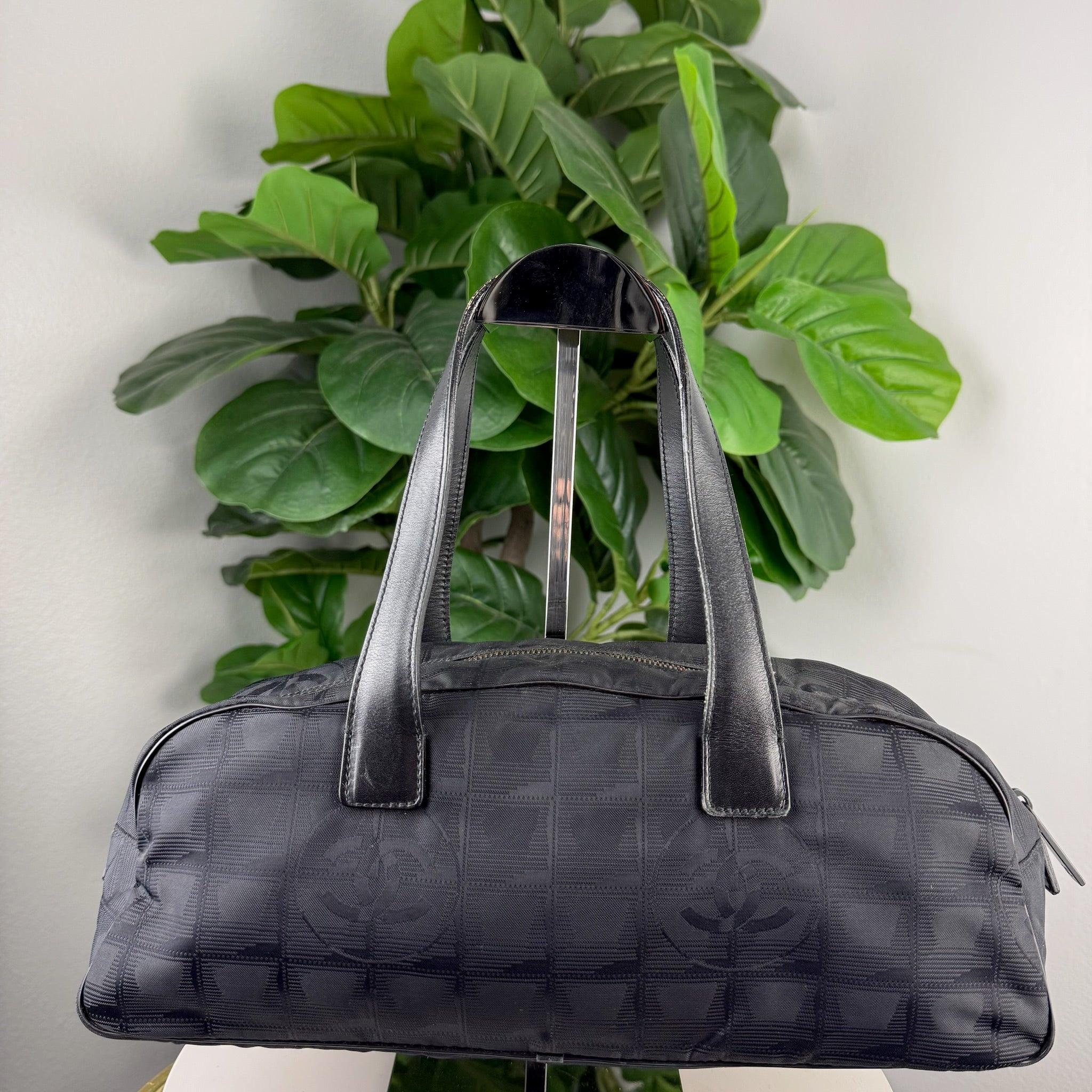 Chanel New Travel Line Nylon Bowling Bag - front