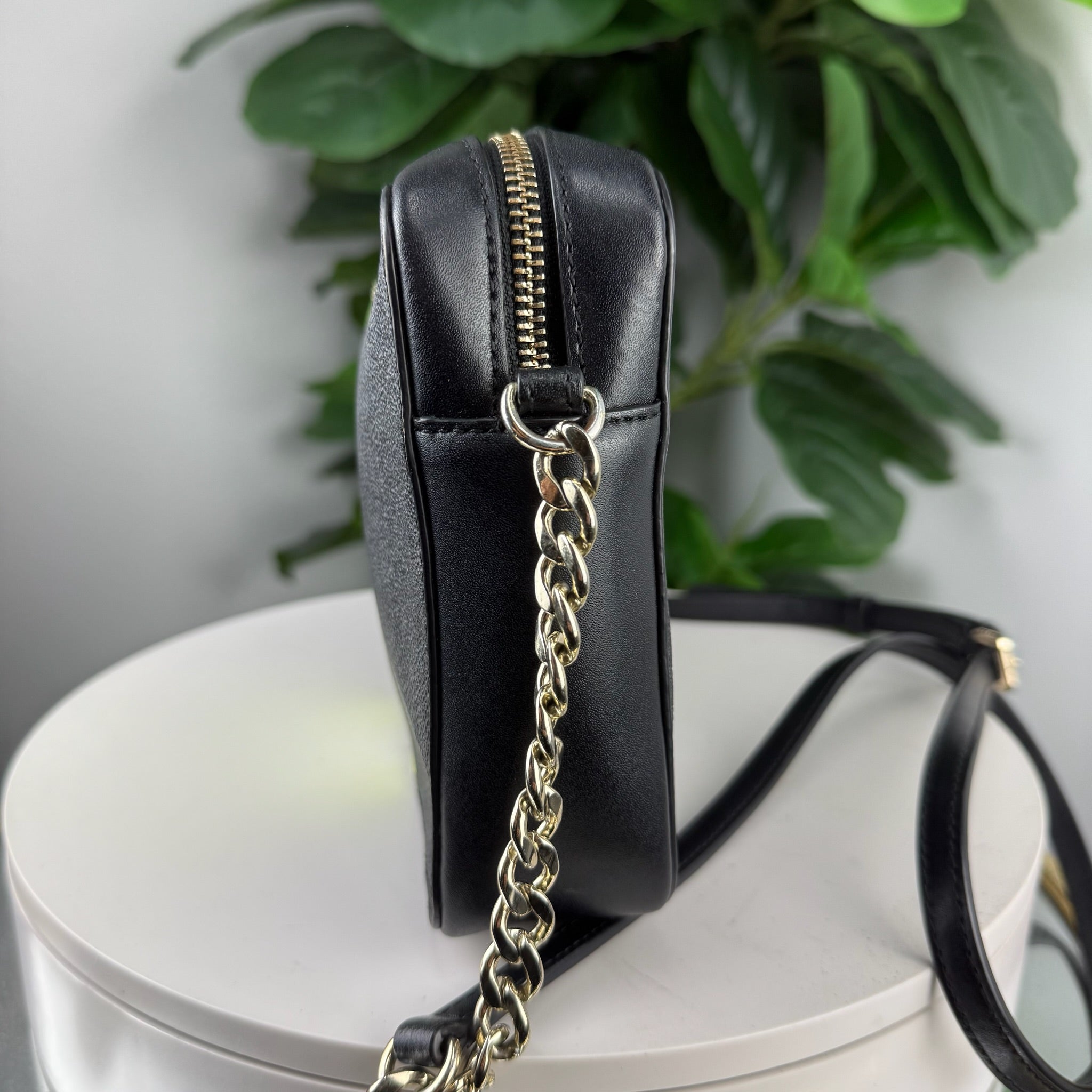 Michael Kors Jet Set Charm Center Stripe Camera Crossbody Bag