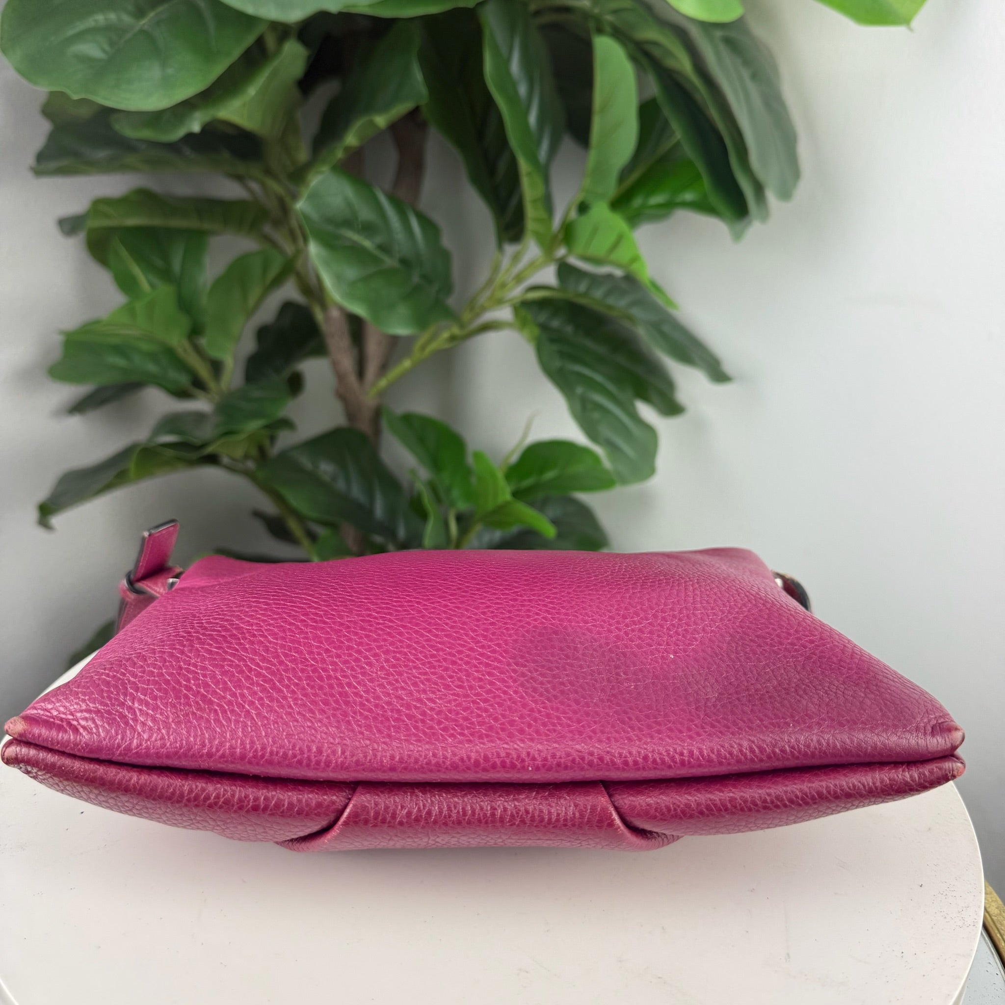 Marc Jacobs Pebbled Leather Double Zip Crossbody Bag - Magenta