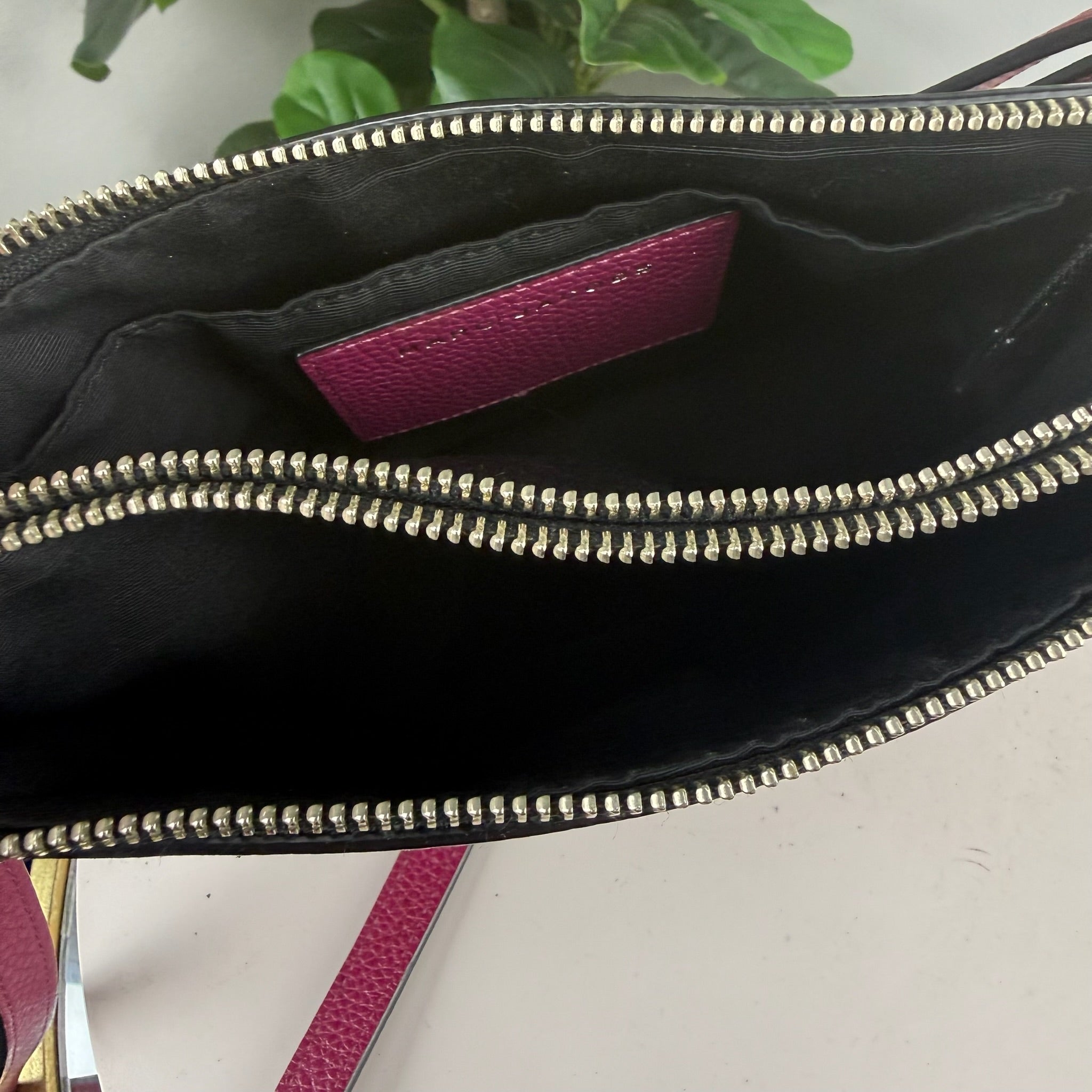 Marc Jacobs Pebbled Leather Double Zip Crossbody Bag - Magenta