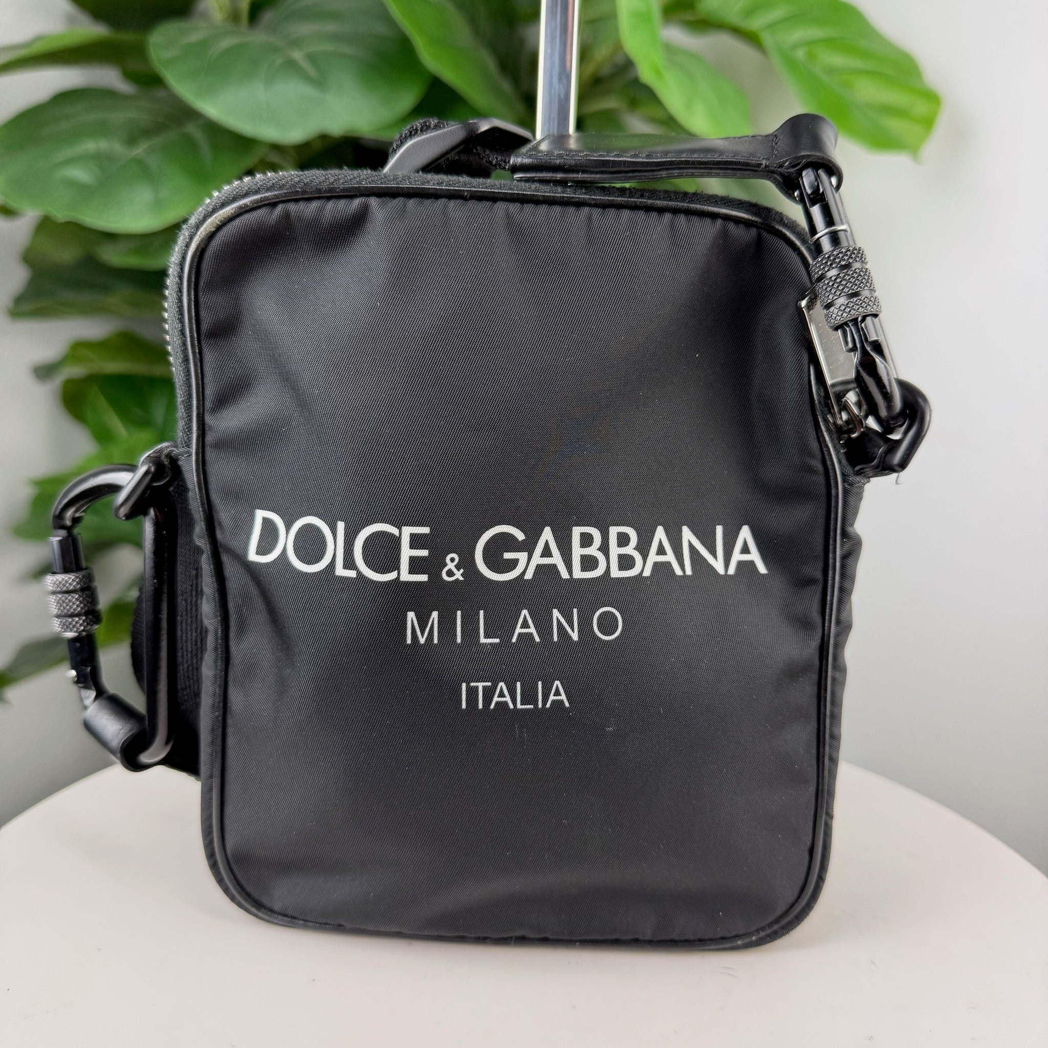 Authentic Dolce & Gabbana Milano Nylon Crossbody Sling Bag - front
