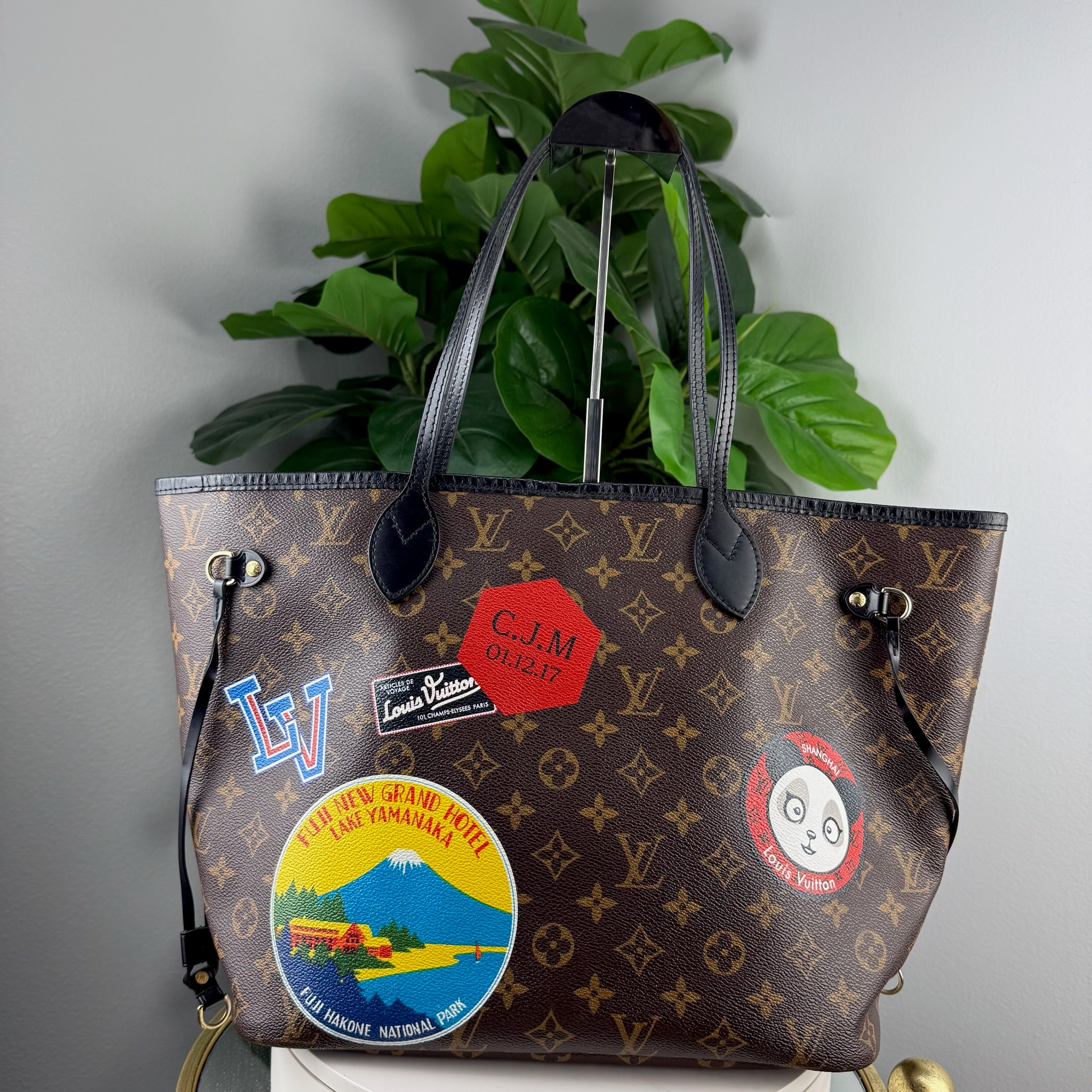 Louis Vuitton Neverfull MM My LV World Tour Monogram Tote with Pochette - front
