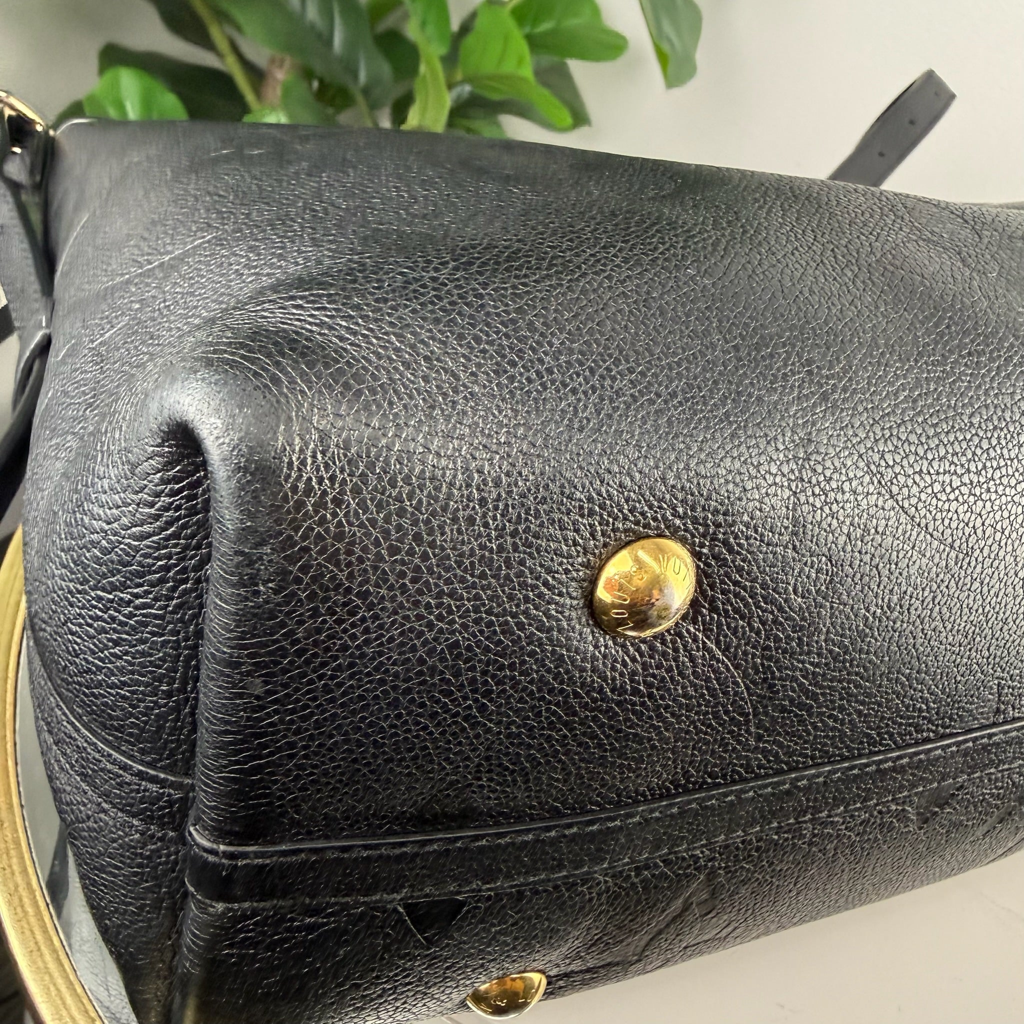 Authentic Louis Vuitton Monogram Empreinte Leather Hobo Bag - Black