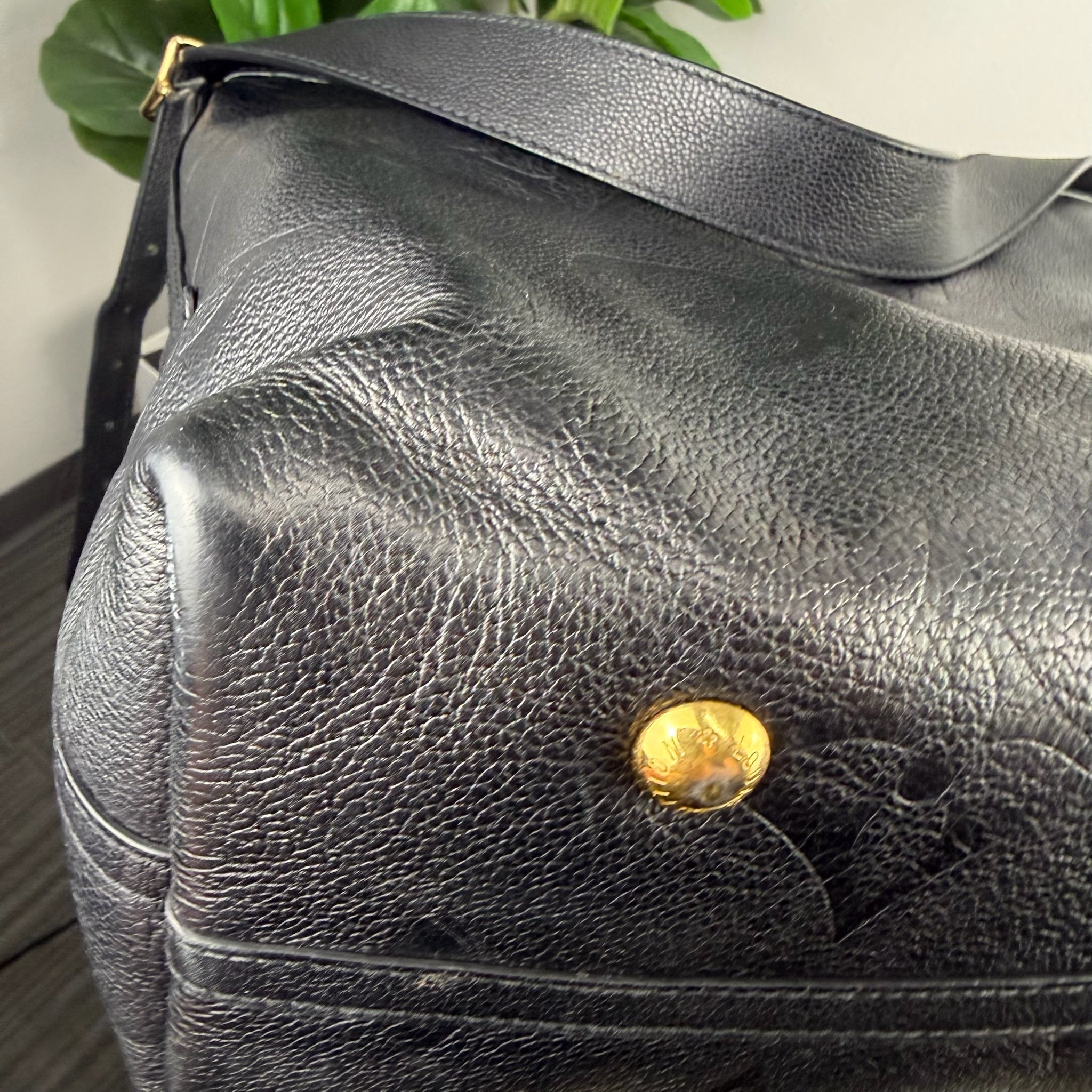 Authentic Louis Vuitton Monogram Empreinte Leather Hobo Bag - Black