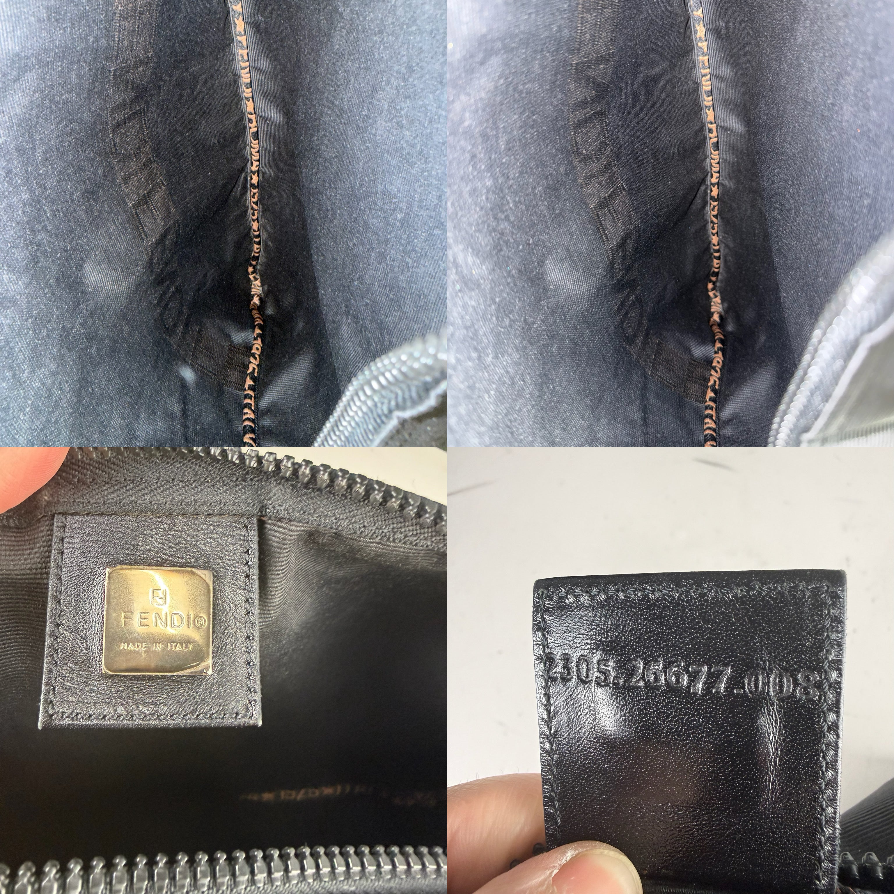 Authentic Fendi Crossbody Leather with huge logo on strap - Certificate of Authenticity included