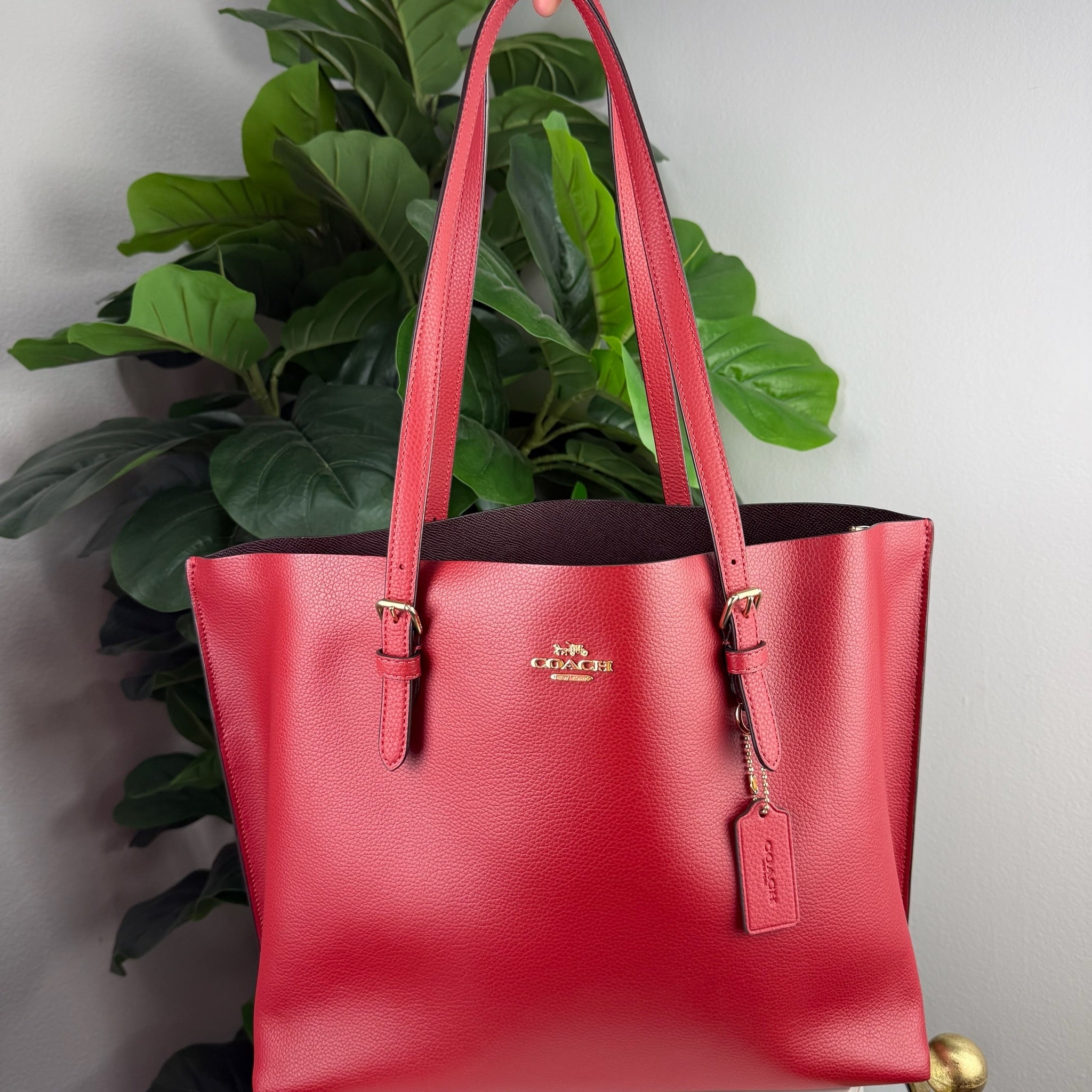 Coach Mollie Red Tote Bag - Certificate of Authenticity Included
