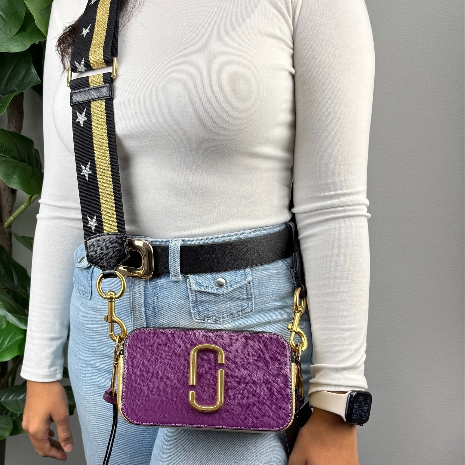 Authentic Marc Jacobs The Snapshot Small Camera Bag in Violet