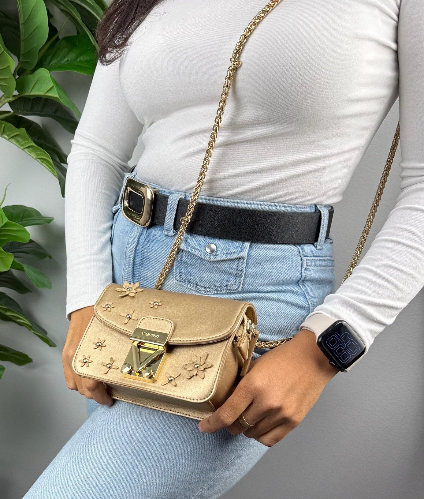 Authentic Valentino by Mario Valentino Metallic Crossbody Bag