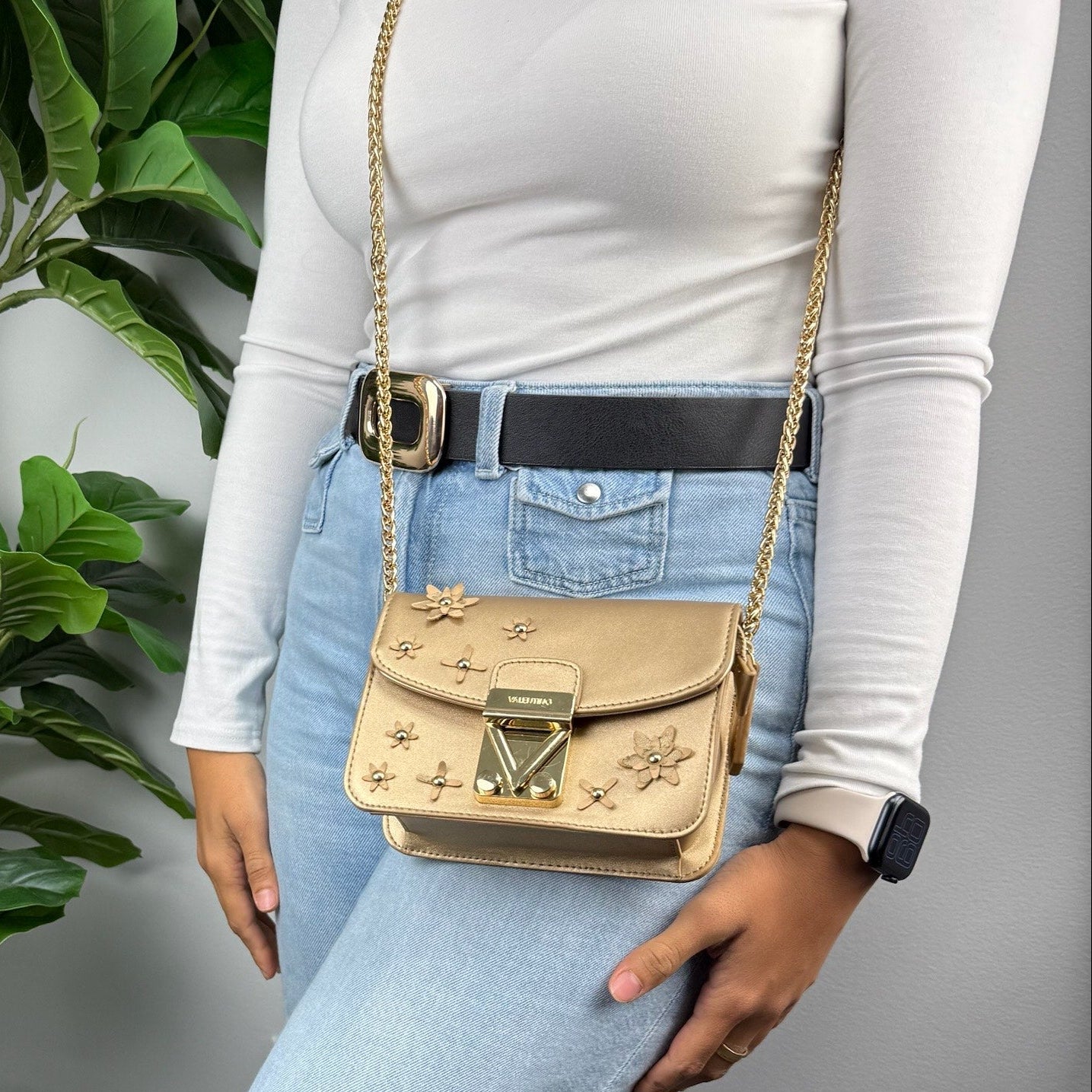 Authentic Valentino by Mario Valentino Metallic Crossbody Bag
