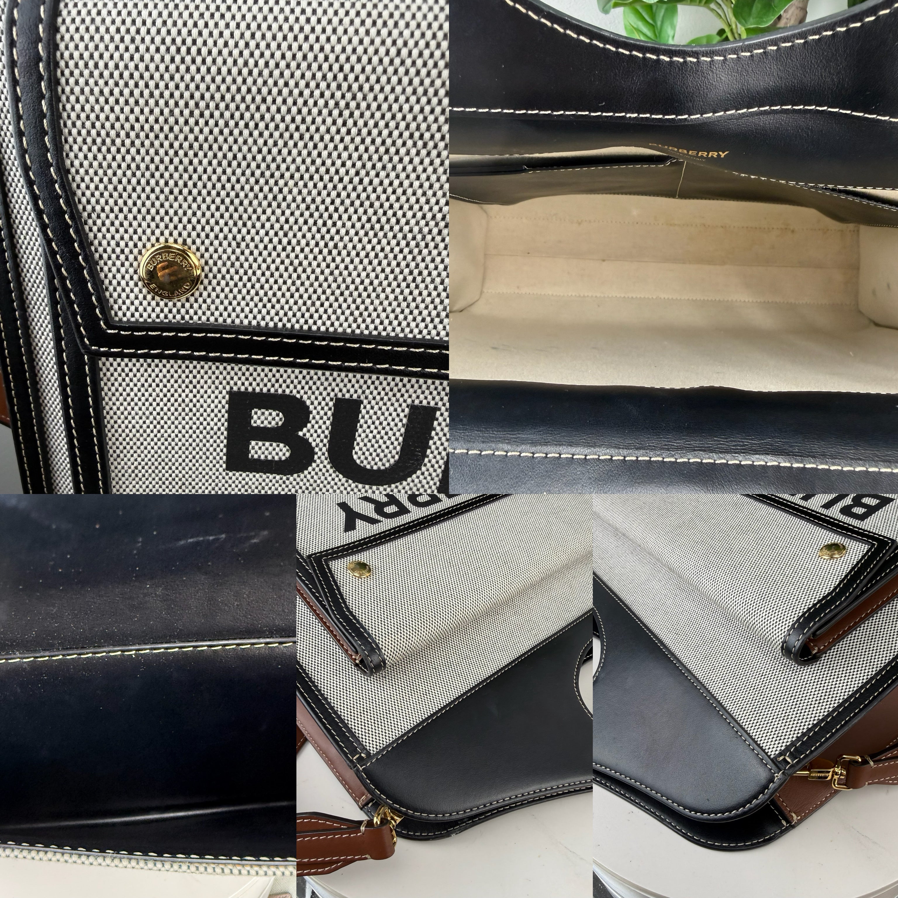 Authentic Burberry Mini tri-tone Pocket Horseferry Tote Bag