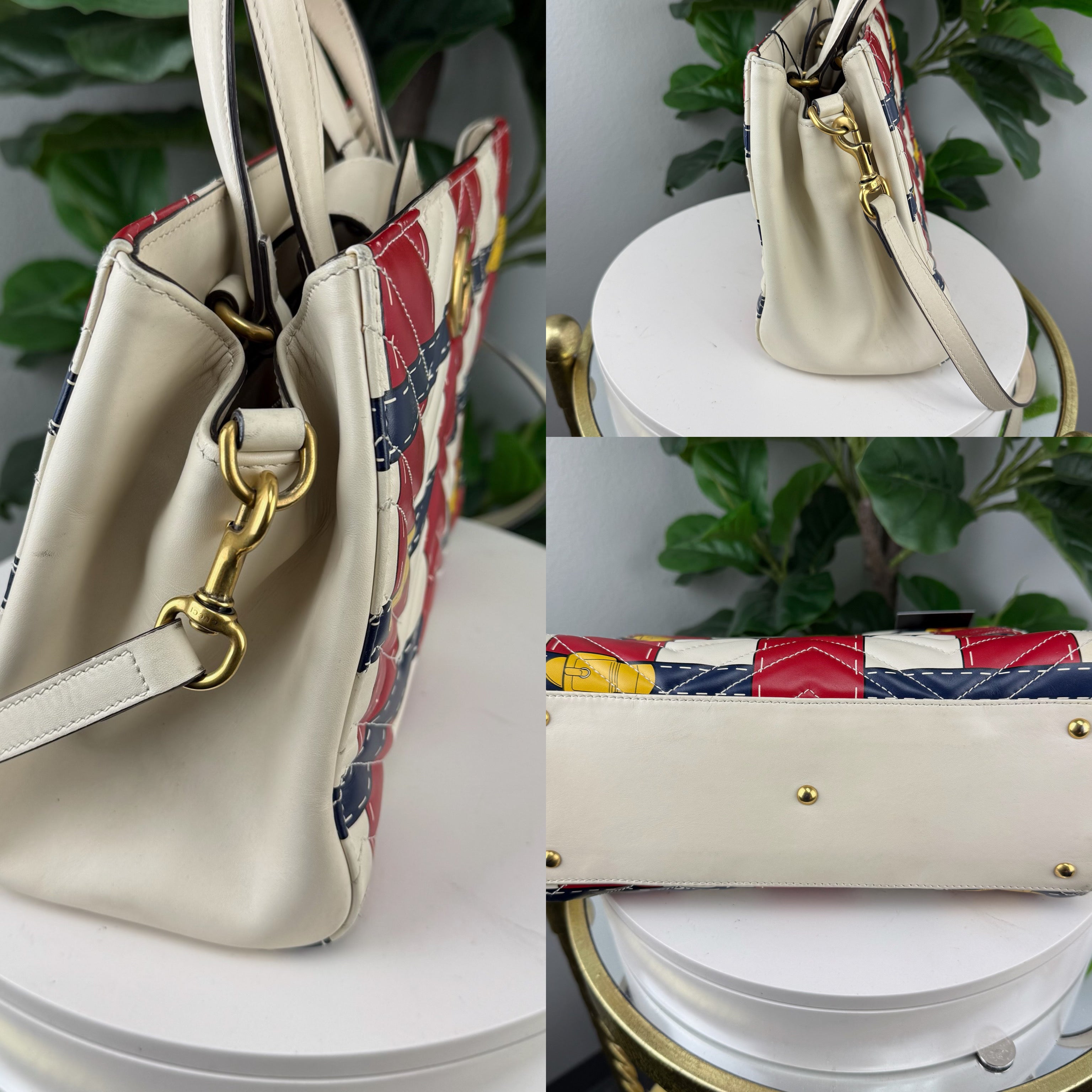 Authentic Gucci GG Marmont Matelasse Small Trompe L'Oeil Handle Bag