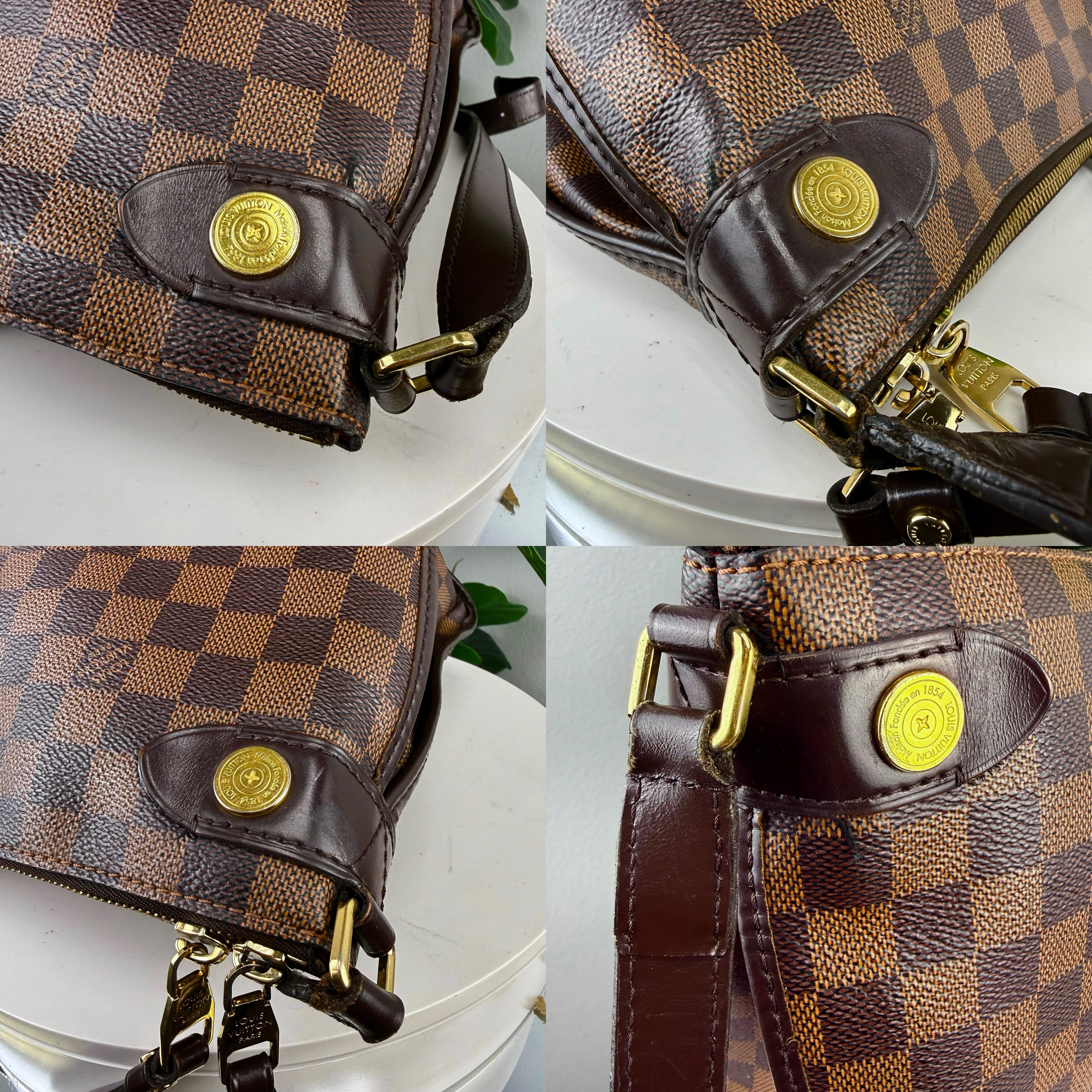 Authentic Louis Vuitton Damier Ebene Duomo Messenger Bag