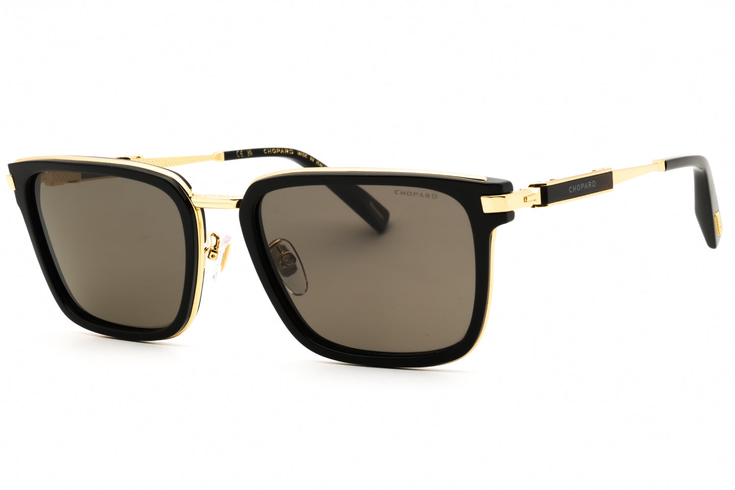 Authentic Chopard SCH375 Shiny Black Polar Grey Men's Sunglasses 57-20-150