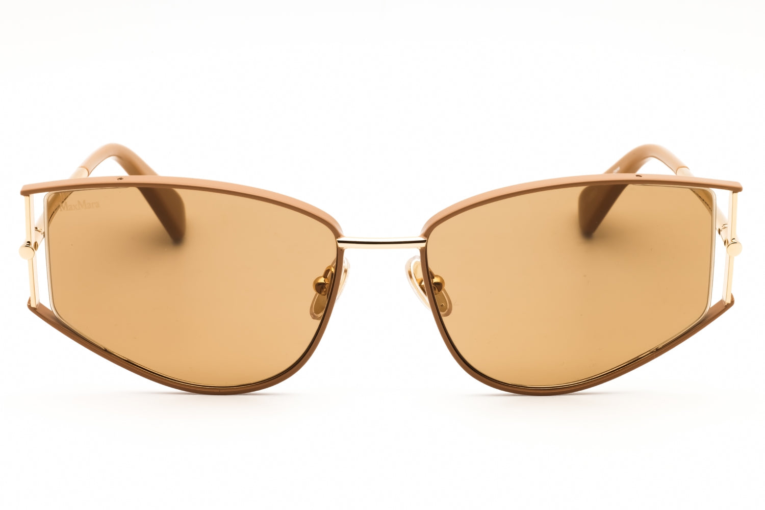 Authentic Max Mara MM0141 Menton-3 Ladies Sunglasses Shiny Light Brown 58-17-135